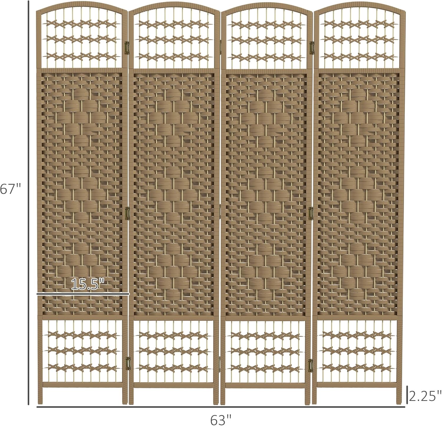 NicBex Room Divider 4 Panel Room Dividers with Woven Paper Design Partition Room Dividers and Folding Privacy Screens 5.6 FT Wall Divider for Office, Room Separation,63.6" W x 0.5" D x 67" H, Natural - Lumora Desk