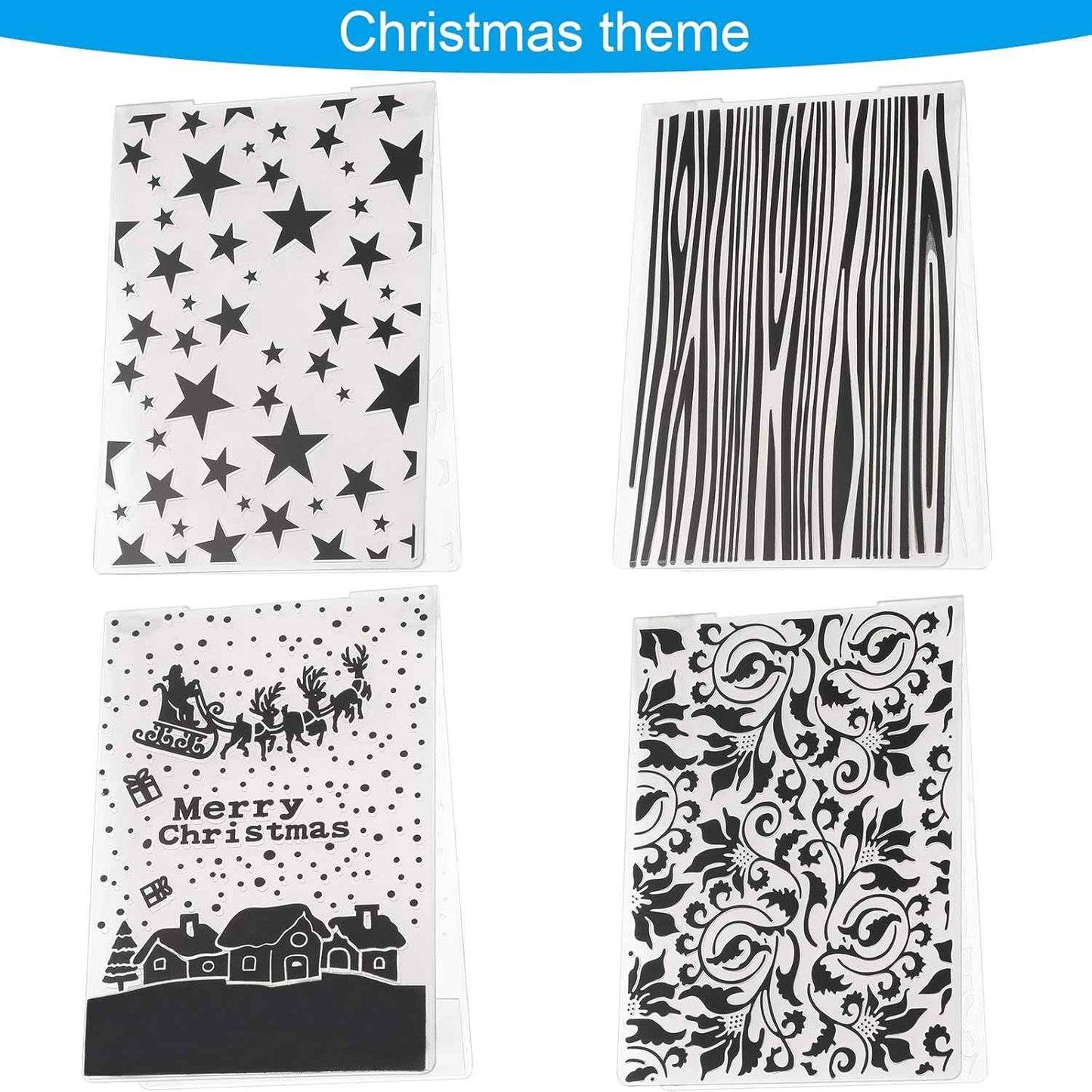 15 Pieces Embossing Folders 5.7 x 4.2 Inch Plastic Template Cards Christmas for Making Paper Cards Photo Album Wedding Decoration Scrapbooking Crafts