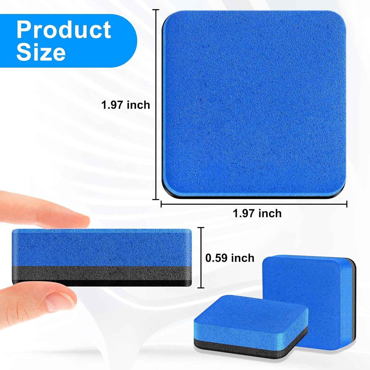 200 Packs Cube Dry Erase Eraser Bulk, Mini Magnetic Whiteboard Dry Erasers Chalkboard Cleaner Wiper for Classroom, School, Home, and Office Supplies