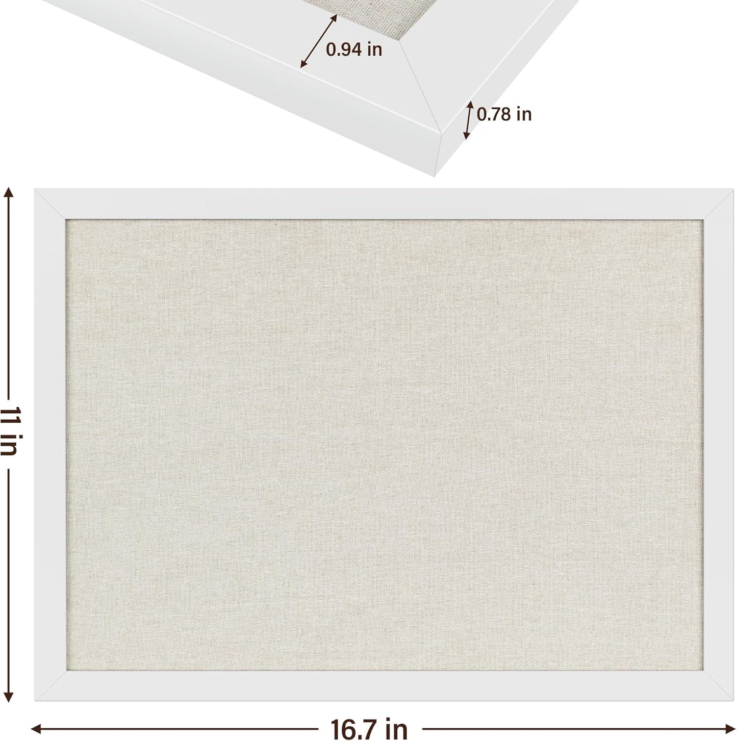 Cork Board Bulletin Board 16.7" x 11", 2-Pack Small Linen Corkboards with Frame for Walls, Cute Picture Display Pin Board Vision Board for Room School Office Bedroom 25 Pushpins Vintage White - Lumora Desk