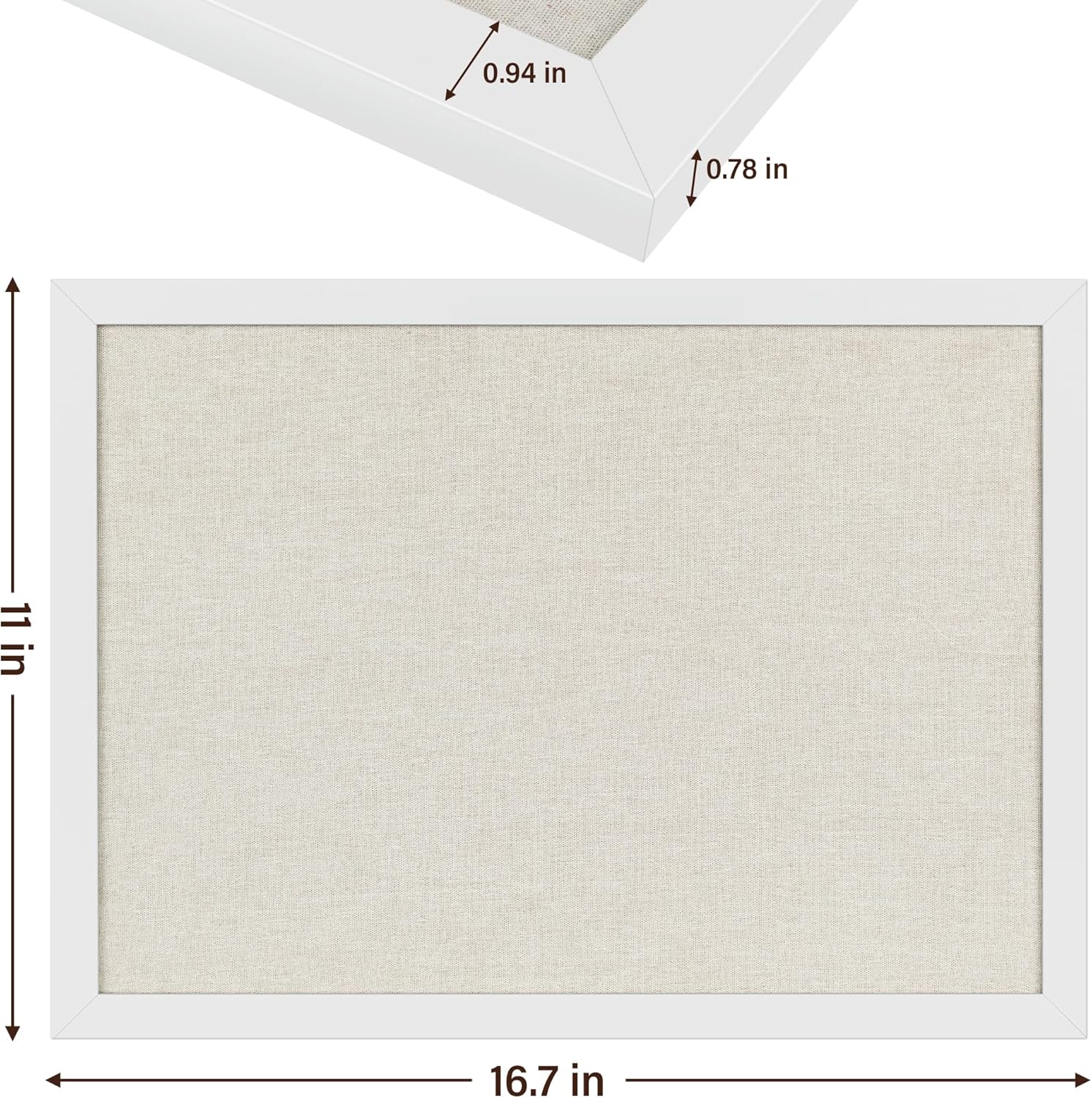 Cork Board Bulletin Board 16.7" x 11", 2-Pack Small Linen Corkboards with Frame for Walls, Cute Picture Display Pin Board Vision Board for Room School Office Bedroom 25 Pushpins Vintage White - Lumora Desk