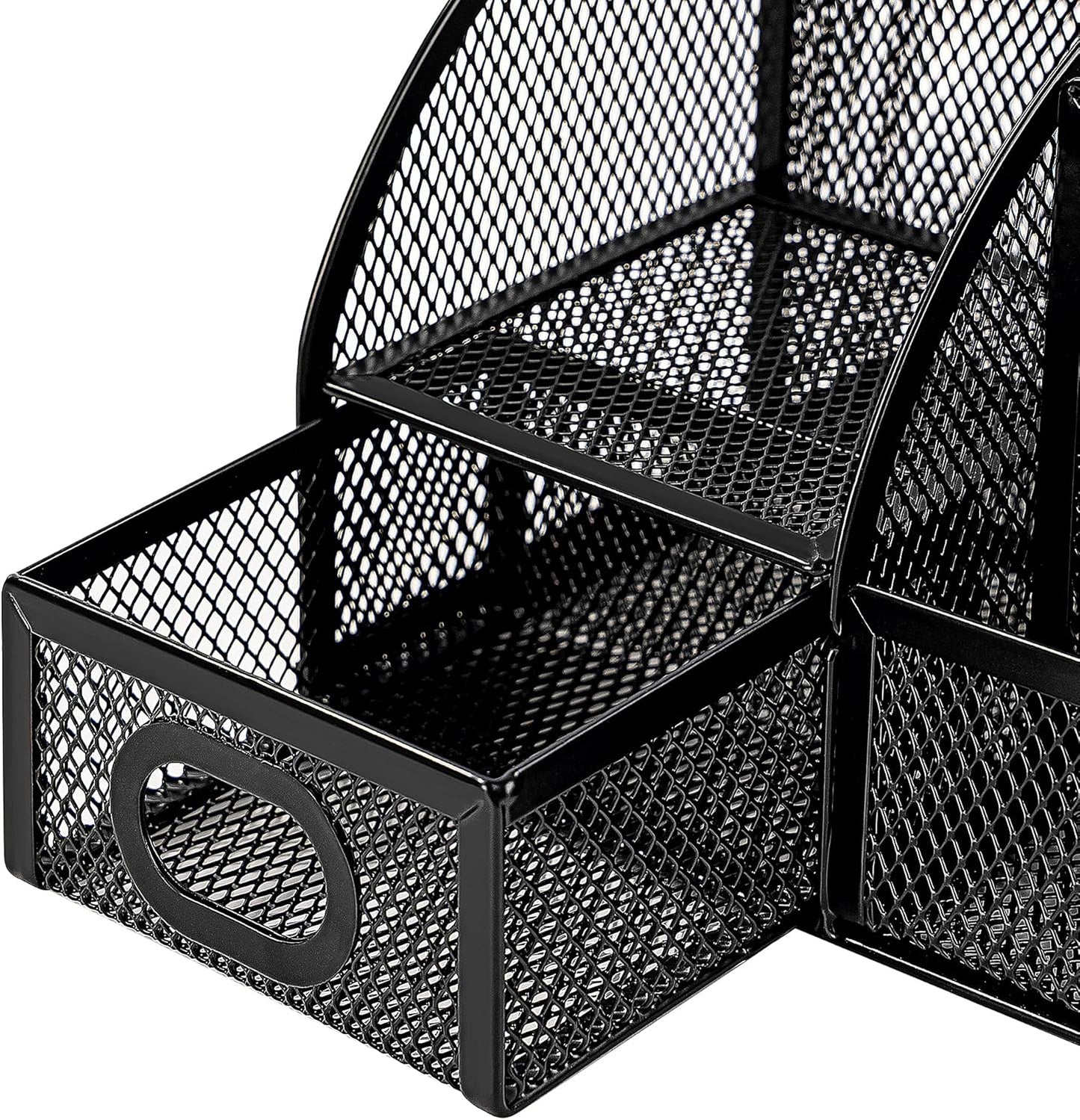 Amazon Basics Pen Holder and Desk Organizer, Office Caddy Storage, Black, ‎9.1" x 5.9" x 5.5''