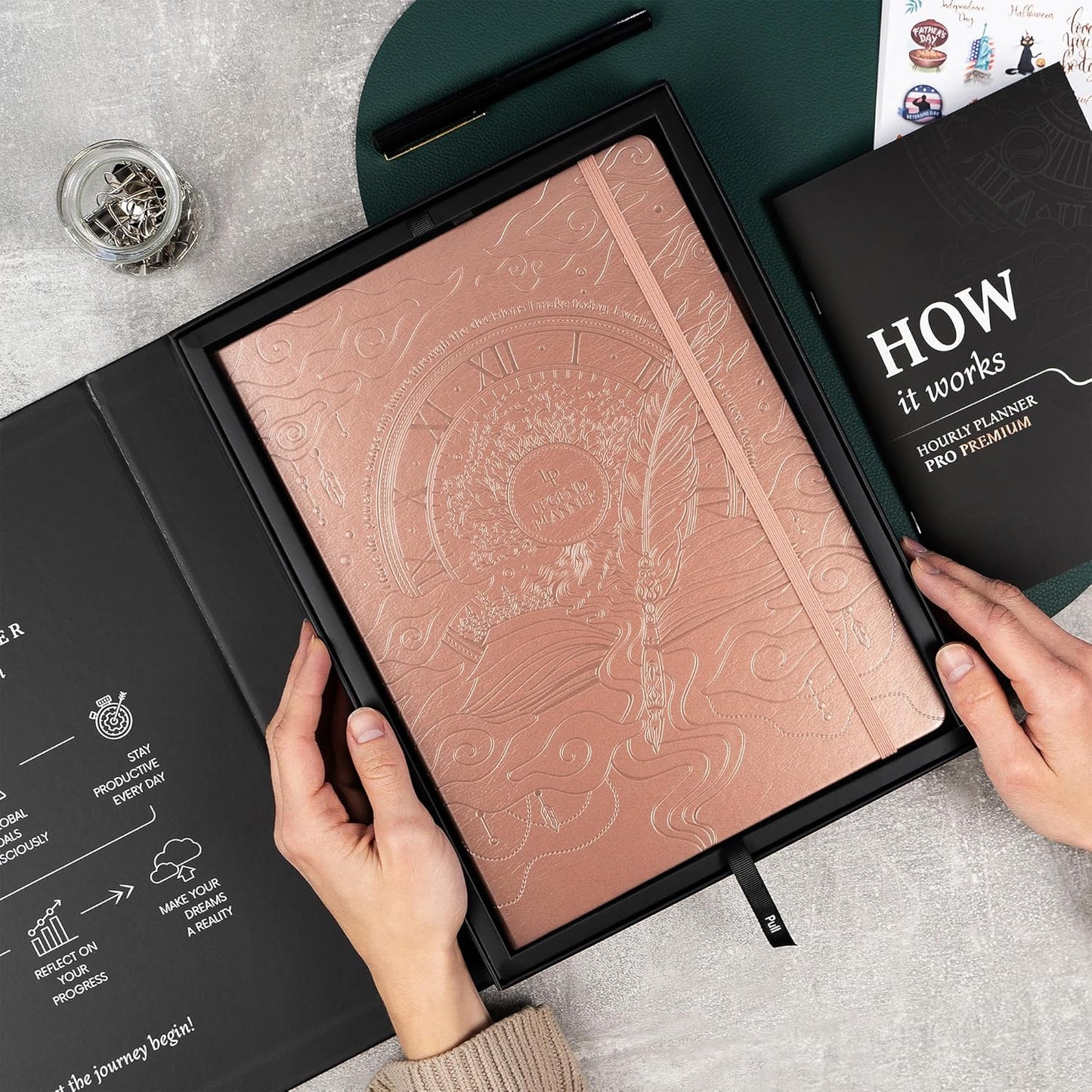 Legend Planner PRO Premium – Large Undated Weekly, Monthly & Budget Planner with Habit Tracker – Life Organizer for Time & Task Management, Goal Setting & Productivity – A4 Size (Rose Gold, New Cover)