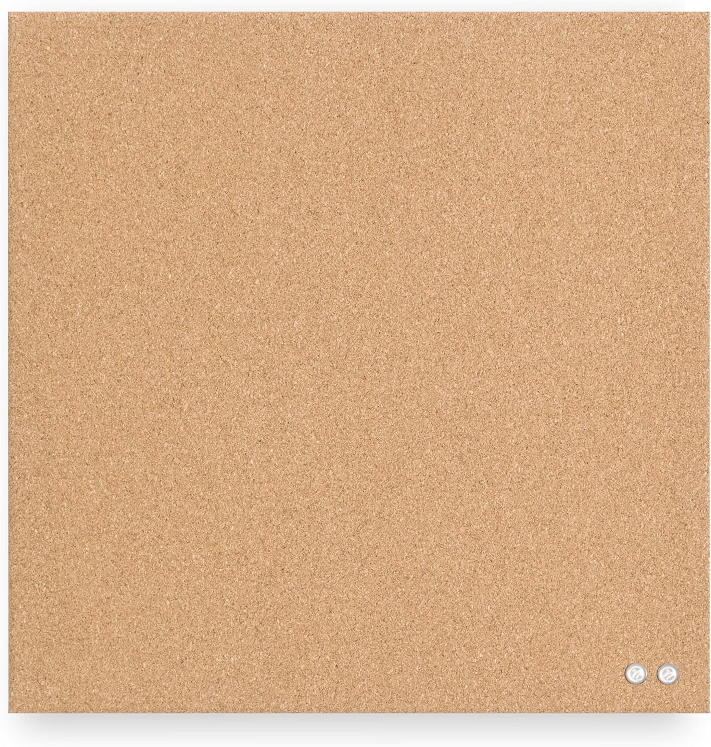 U Brands Frameless Square Cork Bulletin Board, Office Supplies, 14” x 14”, Natural, with Push Pins, 1 Count - Lumora Desk