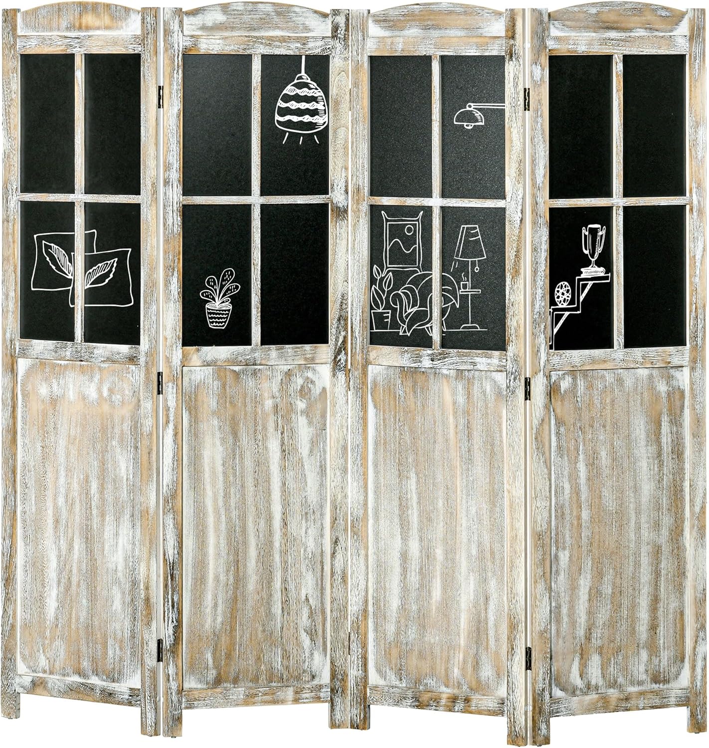 NicBex Room Divider 4 Panel Room Dividers with Black Boards Partition Room Dividers and Folding Privacy Screens 5.6 FT Wall Divider for Home, Office, Room Separation,70.75"W x 0.75"D x 69.75"H,Natural - Lumora Desk