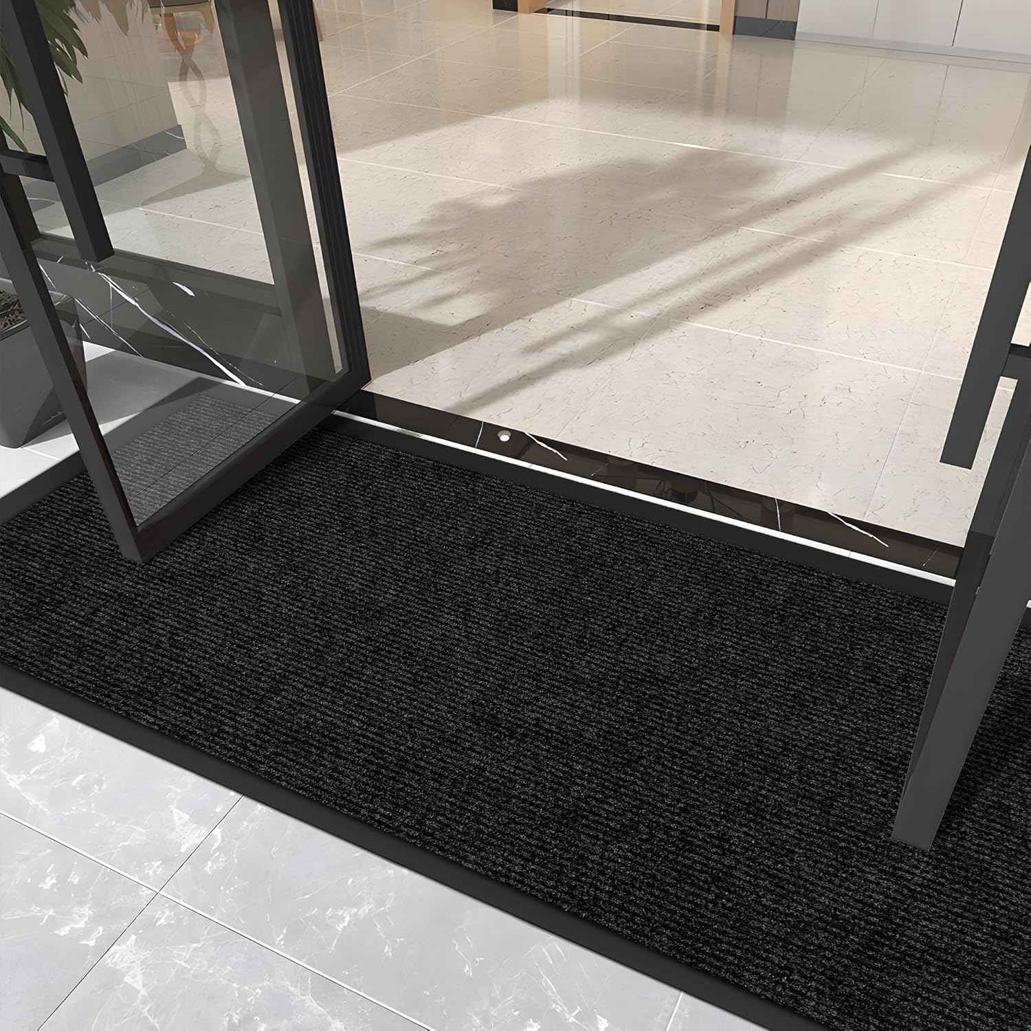 Custom Size Extra Large Front Door Mat, 3FT x 4FT Indoor Outdoor Entrance Commercial Floor Mat, Heavy Duty Dirt Trapper Doormat for Entryway Welcome Mat, Low Profile, Non-Slip, Waterproof