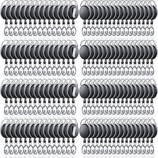 Laumoi 350 Packs Retractable ID Badge Holder Name ID Badge Reel Clips Keychain with Belt Clip and Key Ring for Office Worker Doctor Nurse Employee (Black)