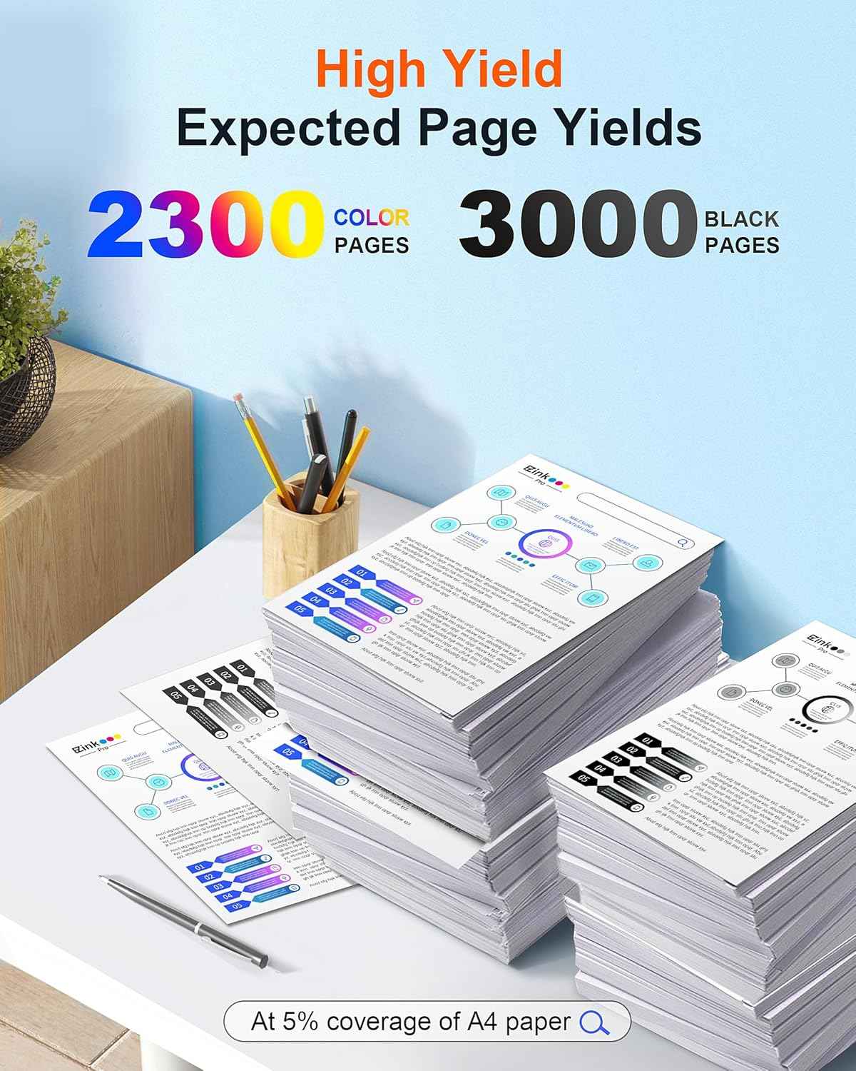 E-Z Ink Pro Compatible Toner Cartridge Replacement for Brother TN227 Toner TN223 TN227 High Yield Toner Cartridge for Brother MFC-L3770CDW HL-L3270CDW HL-L3290CDW MFC-L3710CW (5 Pack)