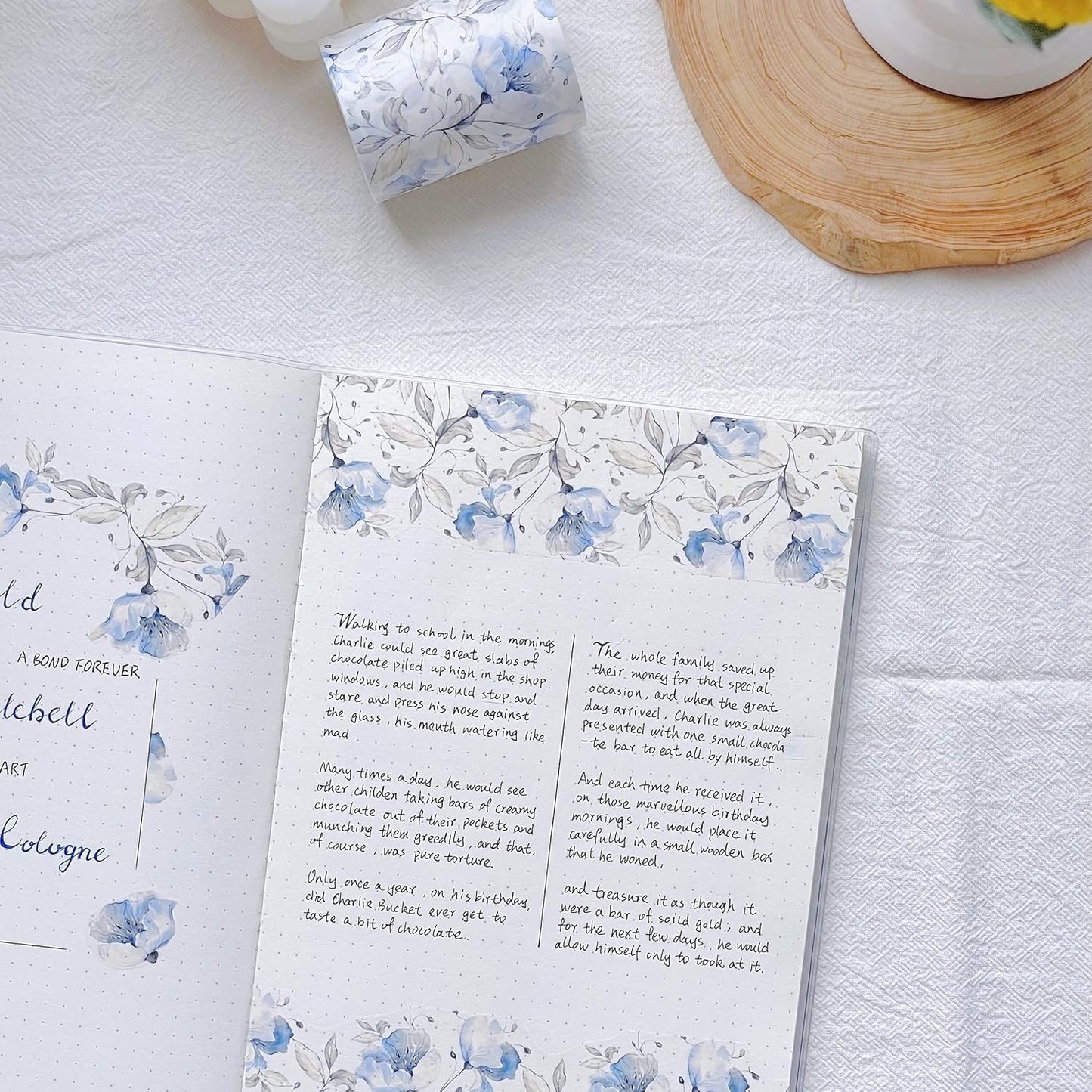 WT Azalea Bloom Wide Washi Tape, Single Roll, Original Watercolor Floral Designs, 60mm Wide, Decorative Masking Tape for Journals, Bujo Planners, DIY Crafts, Scrapbook, Adhesive Wrapping Tape