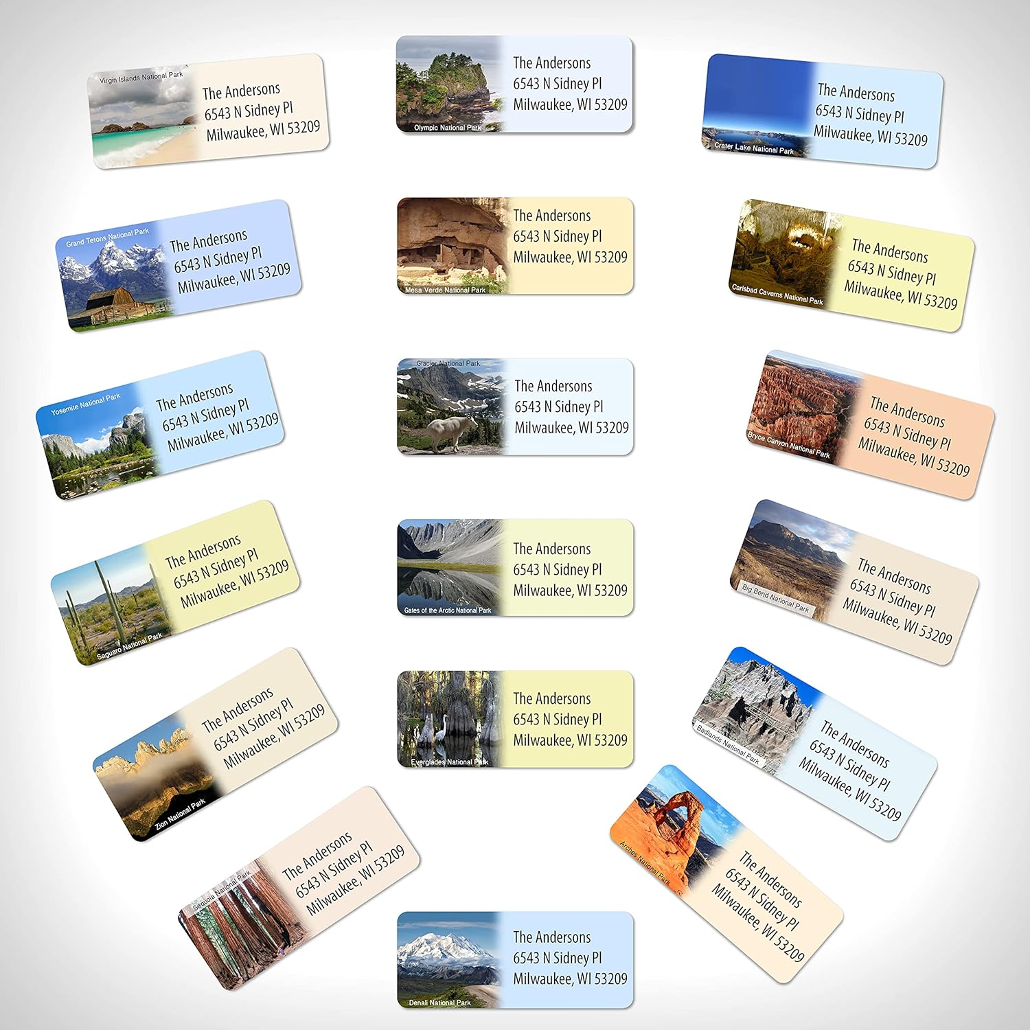 Customized Personalized Address Labels - Made in The USA by Kenco (500 Labels, National Parks) - Lumora Desk