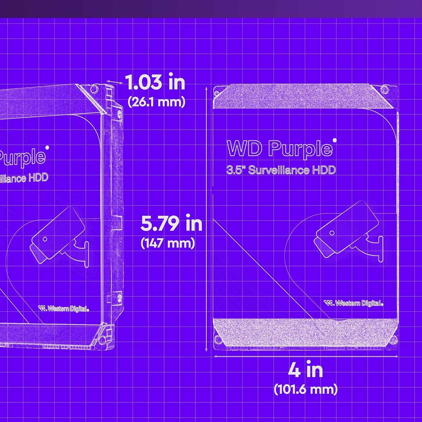 Western Digital 4TB WD Purple Surveillance Internal Hard Drive HDD - SATA 6 Gb/s, 128 MB Cache, 3.5" - WD44PURZ