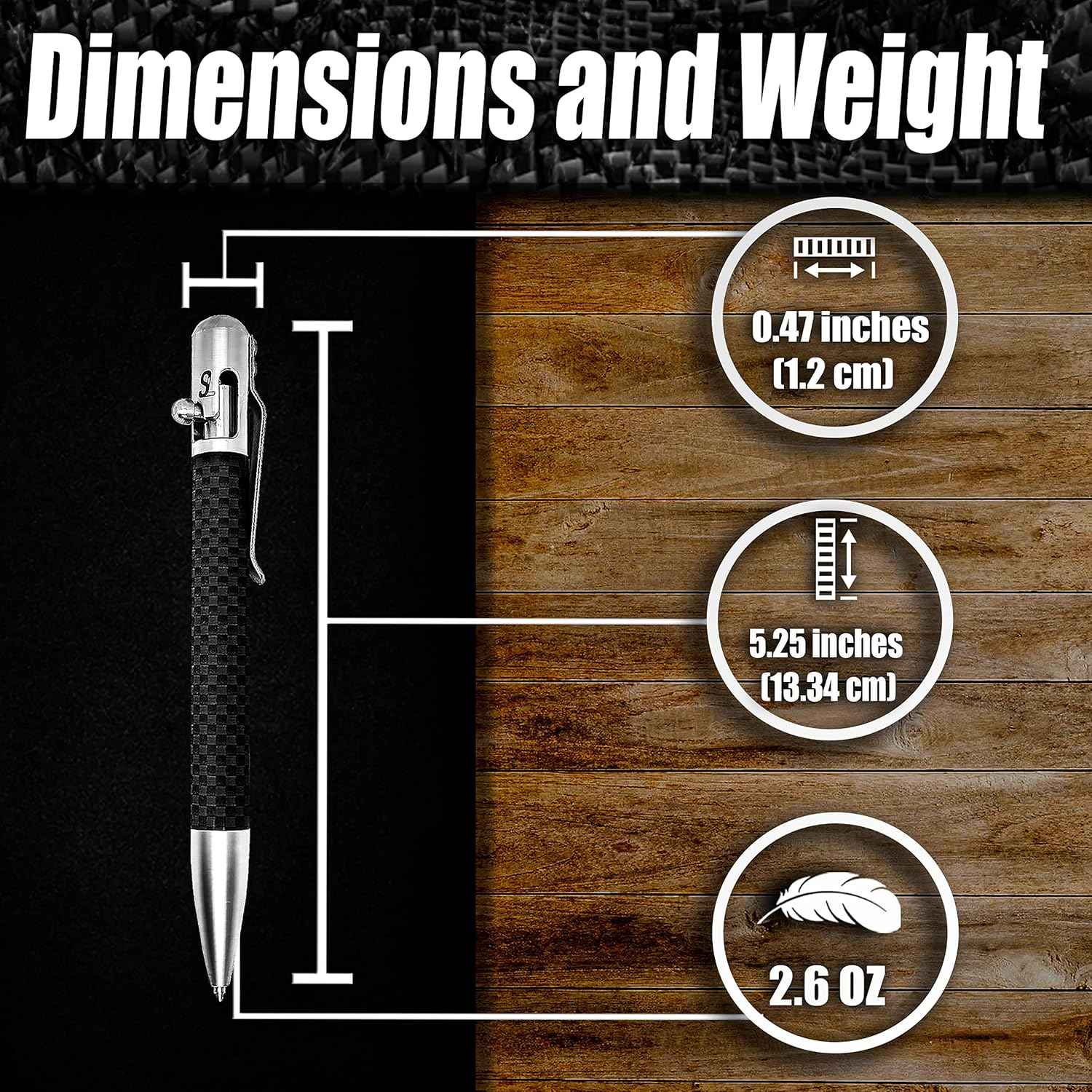 Bolt Action Carbon Fiber Ballpoint Pen with Gift Box – Luxury Stainless Steel Executive Writing Pen, Smooth Fine Point Black Ink, Professional EDC Pen for Men & Women