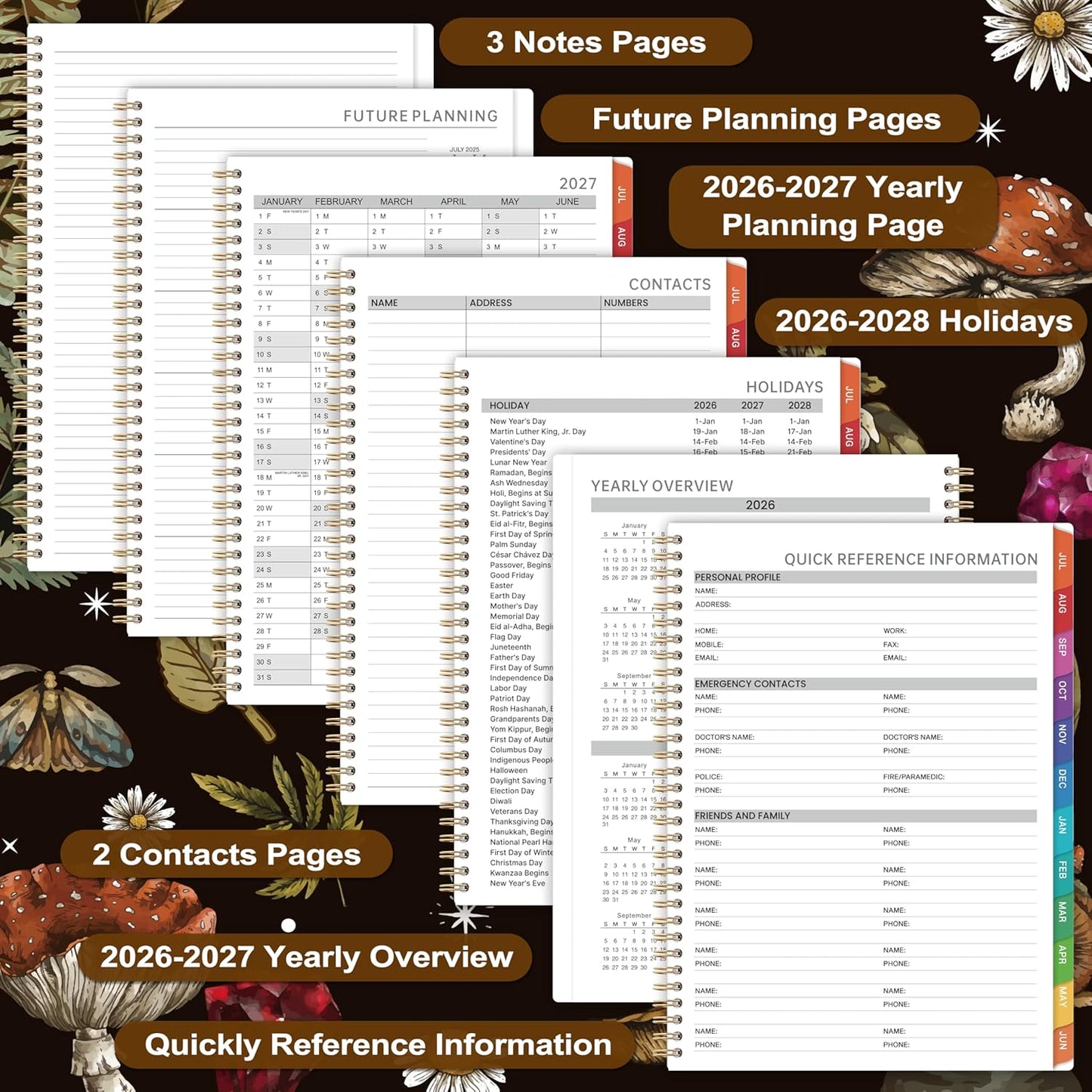 2026-2027 Appointment Book/Planner - 8.1"x11", 2026-2027 Daily Planner, July 2026 - June 2027, Weekly & Monthly, Hourly Planner with 30-Minute Interval, Monthly Tabs, Pocket
