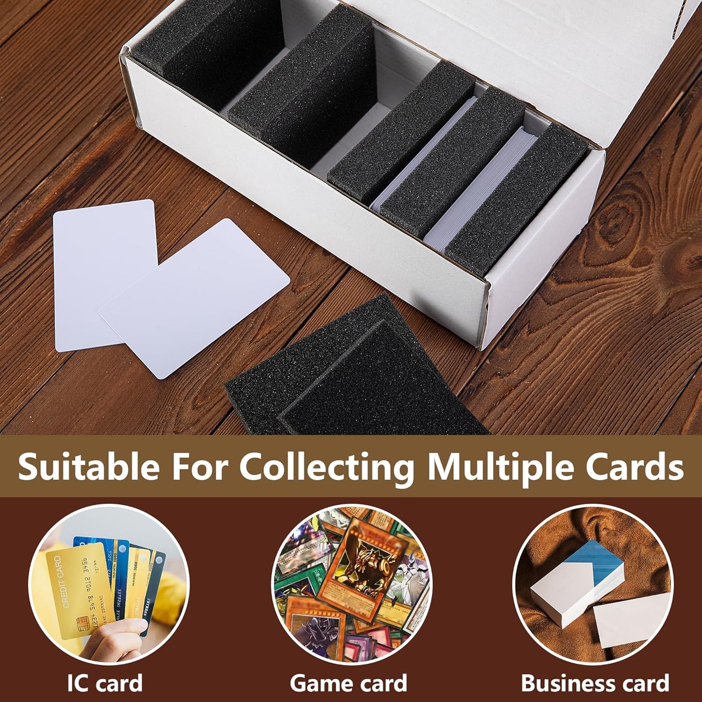 codree 100 Pcs Card Dividers Foam- 40D High Elasticity Sponge Trading Card Dividers- Shock Absorbing Cards Sponge Separators Inserts for Storage Boxes Games Sports Cards Protection