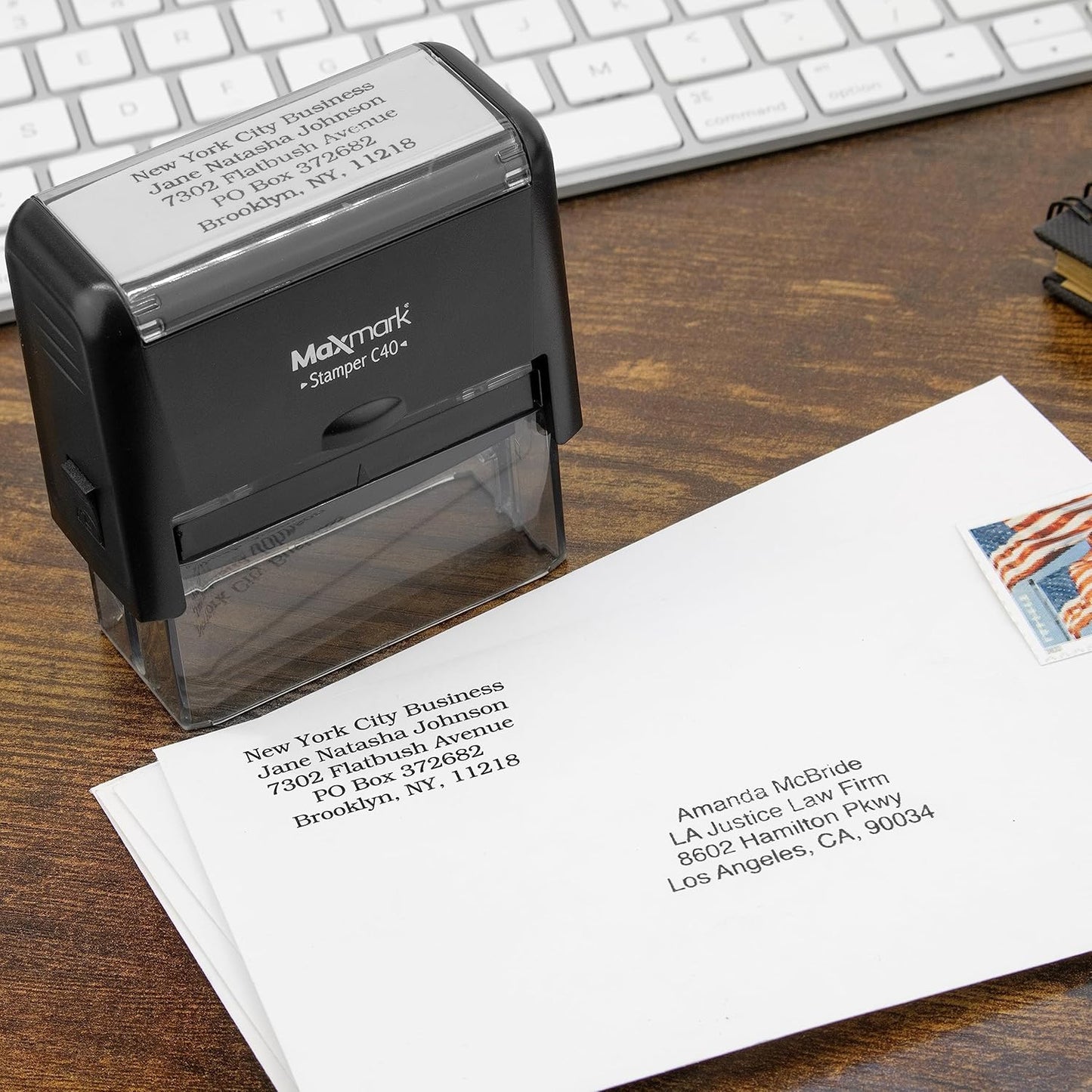 MaxMark Customized Self Inking Stamp - Up to 8 Lines of Text - XX-Large Size - Choose from 15 Ink Colors