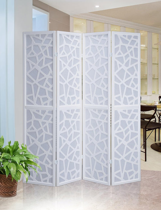 NicBex Room Divider 4 Panel Room Dividers with Paper-Looking Partition Room Dividers and Folding Privacy Screens Wall Divider for Home, Office, Room Separation,70" W x 1" D x 70" H, White - Lumora Desk