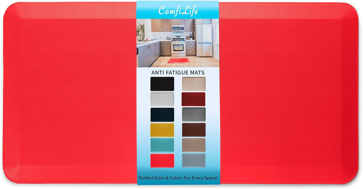 ComfiLife Anti Fatigue Floor Mat – 3/4 Inch Thick Kitchen Mats for Floor, Standing Desk Mat, Kitchen Rug – Comfort at Home, Office – Durable – Stain Resistant – Non-Slip (20" x 39", Scarlet Orange)