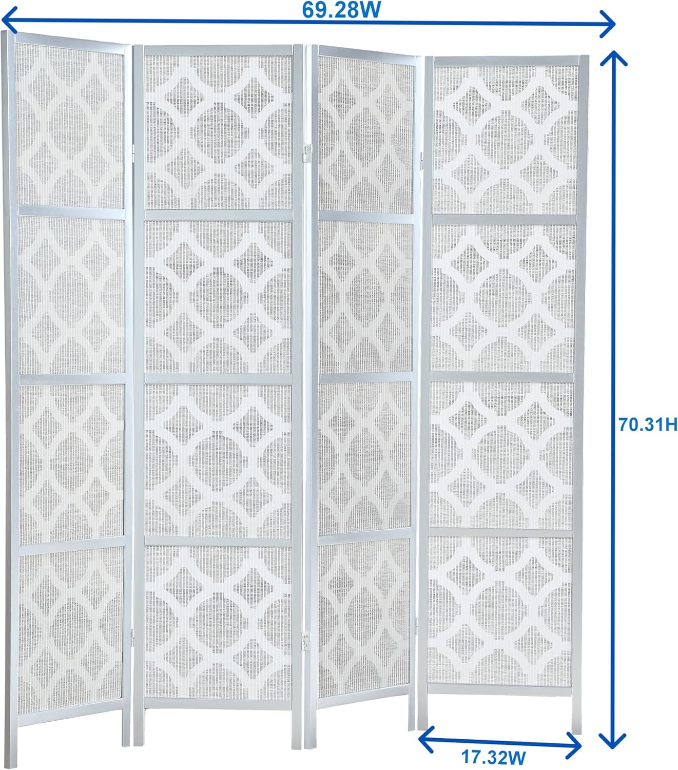 NicBex Room Divider 4 Panel Room Dividers with Quarterfoil Diamond Design Partition Room Dividers and Folding Privacy Screens Wall Divider for Home, Room Separation,69.28"W x 17.32"D x 70.31"H, Gold - Lumora Desk
