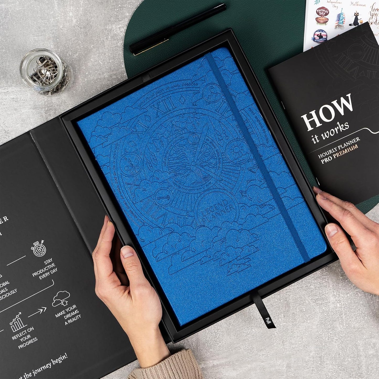 Legend Planner PRO Premium – Large Undated Weekly, Monthly & Budget Planner with Habit Tracker – Life Organizer for Time & Task Management, Goal Setting & Productivity – A4 size (Mystic Blue)