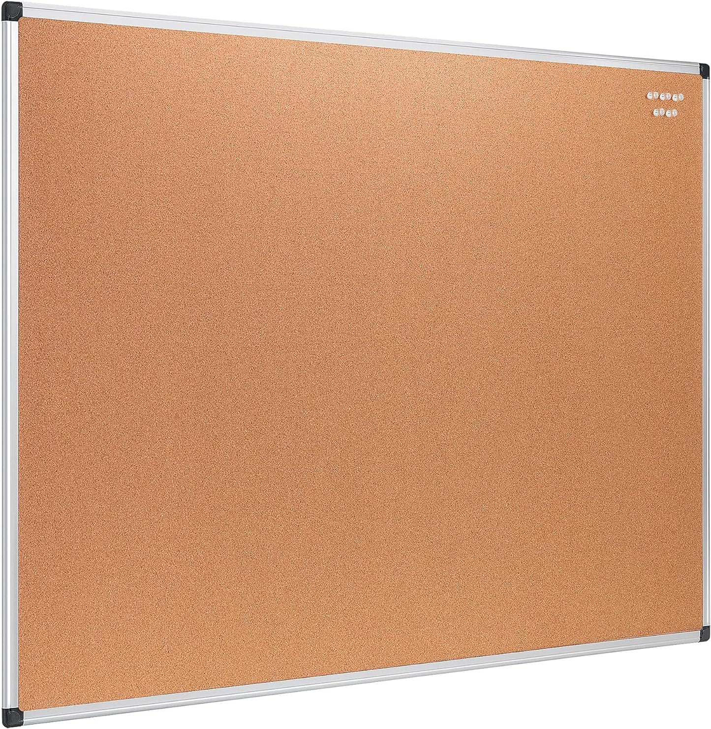 Amazon Basics Rectangular Bulletin Board, Cork Board for Wall, Vision Board for Classroom and Office, Aluminum Frame, 35" x 47", Brown - Lumora Desk
