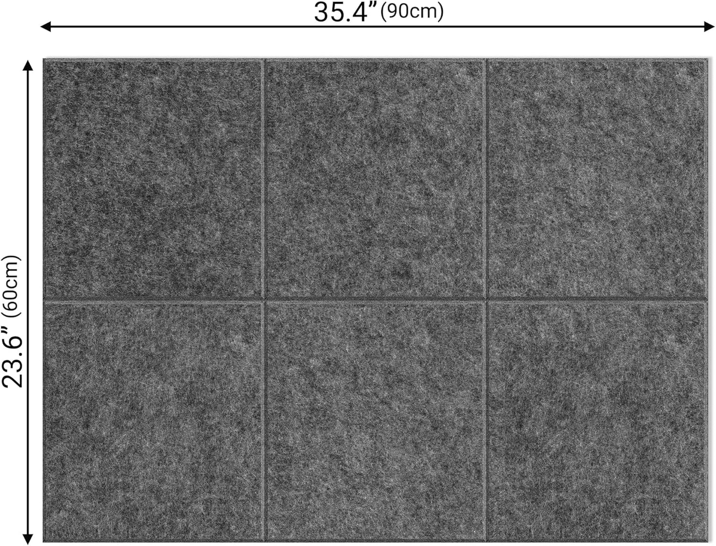 AKTOP Cork Board Bulletin Board 24"x36", 6 Pack Removable Felt Cork Board Tiles for Wall, Large Corkboard Notice Pin Board for Office, School & Home,24 Safe Adhesive Tabs, 20 Push Pins, Dark Grey - Lumora Desk