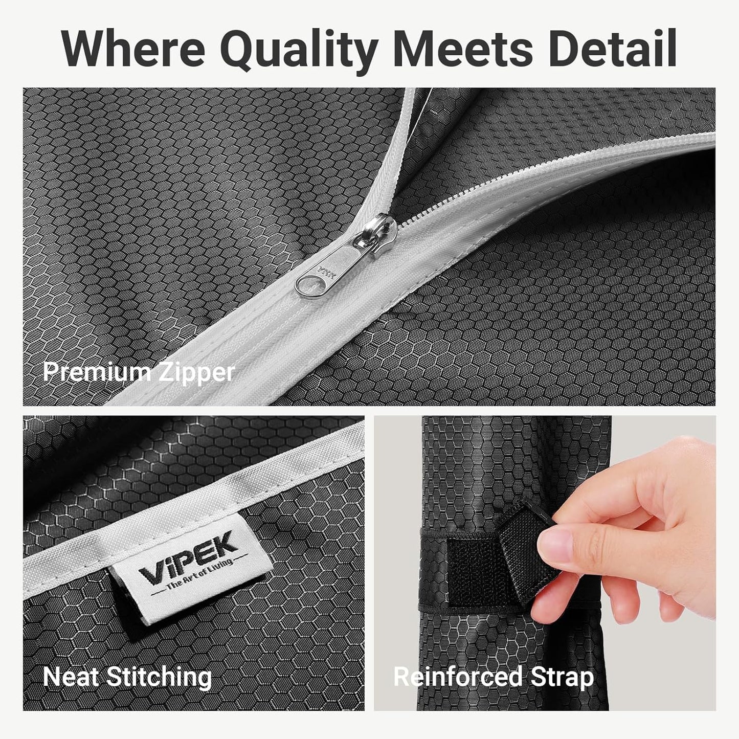 VIPEK R4C Portable Closet Rolling Clothes Rack Heavy Duty Adjustable Wardrobe Metal Garment Racks with Lockable Wheels Black Clothing Rack with Black Upgraded Polyester Cover, Max Load 620lbs - Lumora Desk