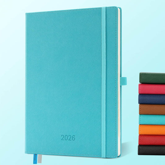 Weekly Monthly 2026 Planner (Jan.26-Dec.26),11.5"x8.5",12 Months Agenda Plan with Month Tabs & Pocket,Expenses/Note Pages, Appointment Book Calendar with Vegan Leather Cover,Light Blue
