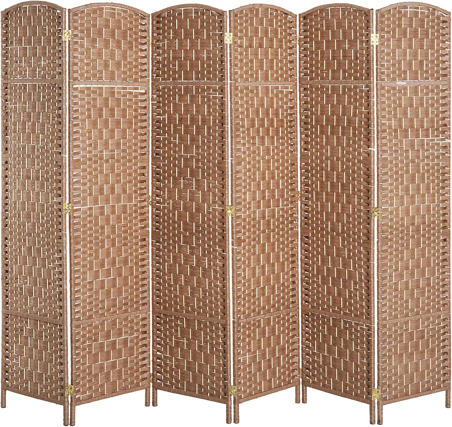 NicBex Room Divider 6 Panel Room Dividers with Woven Rattan Design Partition Room Dividers and Folding Privacy Screens 6 FT Wall Divider for Office,Room Separation,106.25"W x 0.75"D x 70.75"H, Natural - Lumora Desk