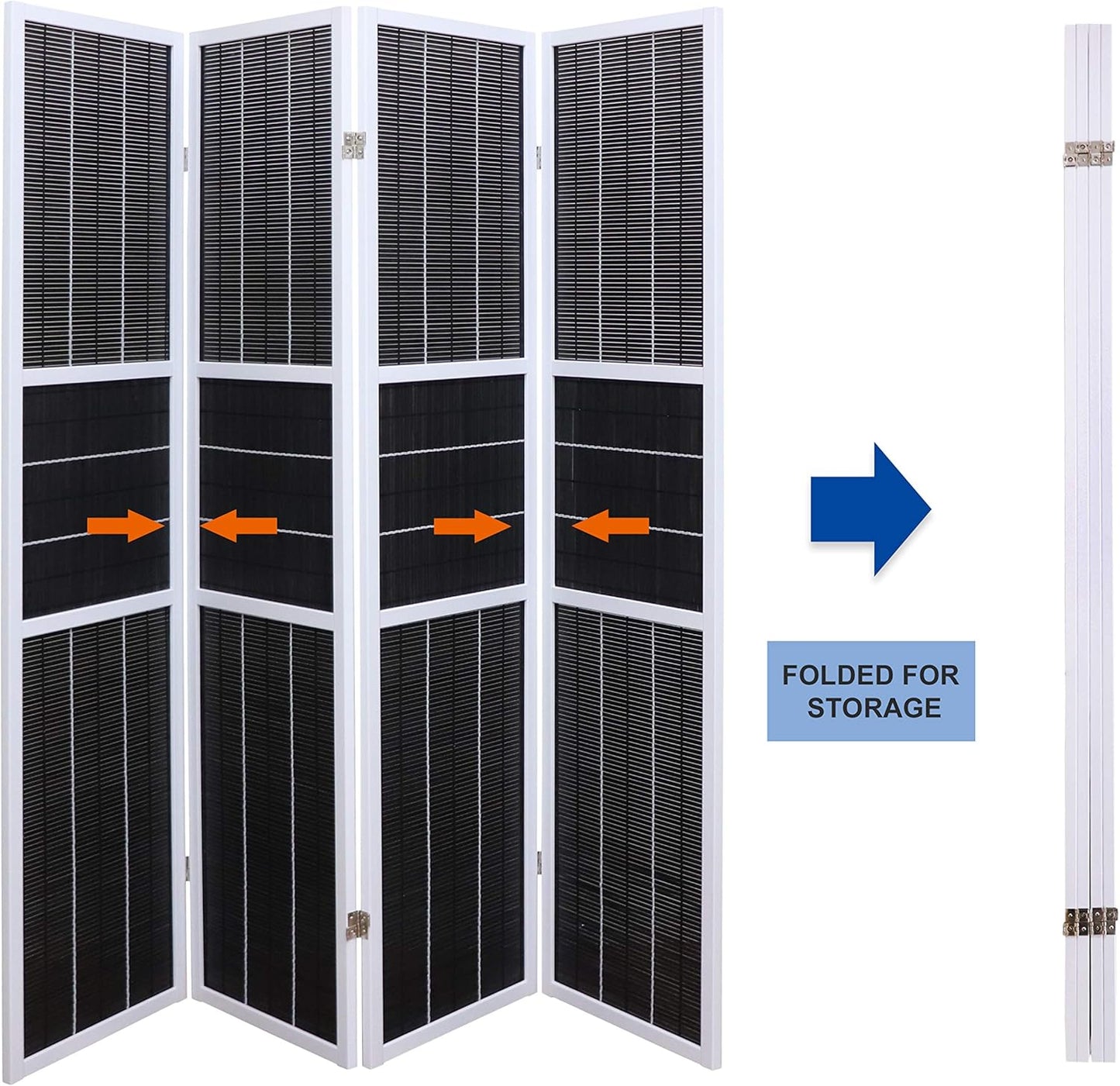 4 Panel 6ft Tall Modern Style Standing Wall Partition Room Divider Panel Indoor Separation, Folding Privacy Screens, Living Room, Partition & Space Divider, Freestanding Inexpensive