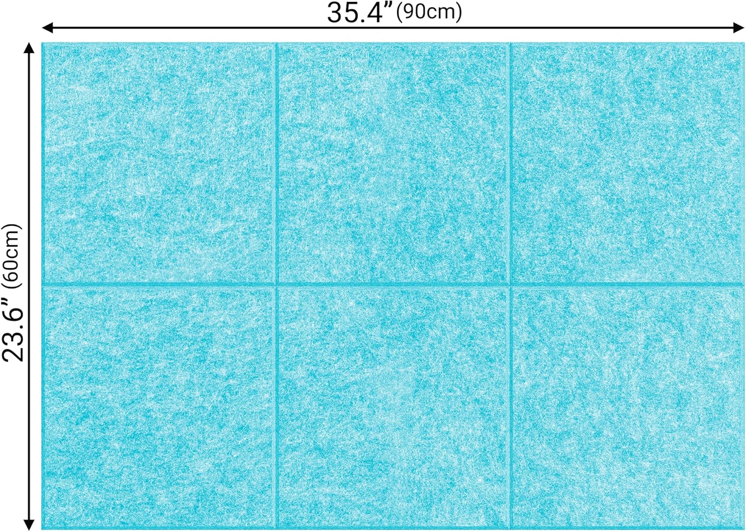 AKTOP Cork Board Bulletin Board 24"x36", 6 Pack Removable Felt Cork Board Tiles for Wall, Large Corkboard Notice Pin Board for Office, School & Home,24 Safe Adhesive Tabs, 20 Push Pins, Baby Blue - Lumora Desk