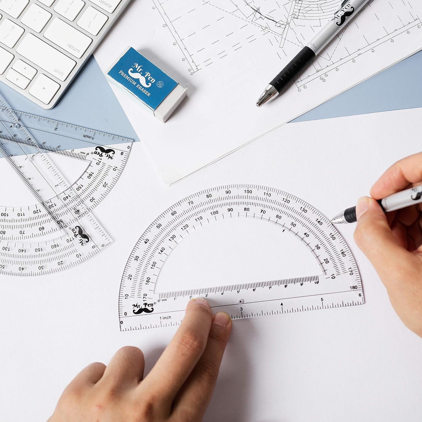 Mr. Pen Protractor, 6 Inches Protractor, Pack of 3