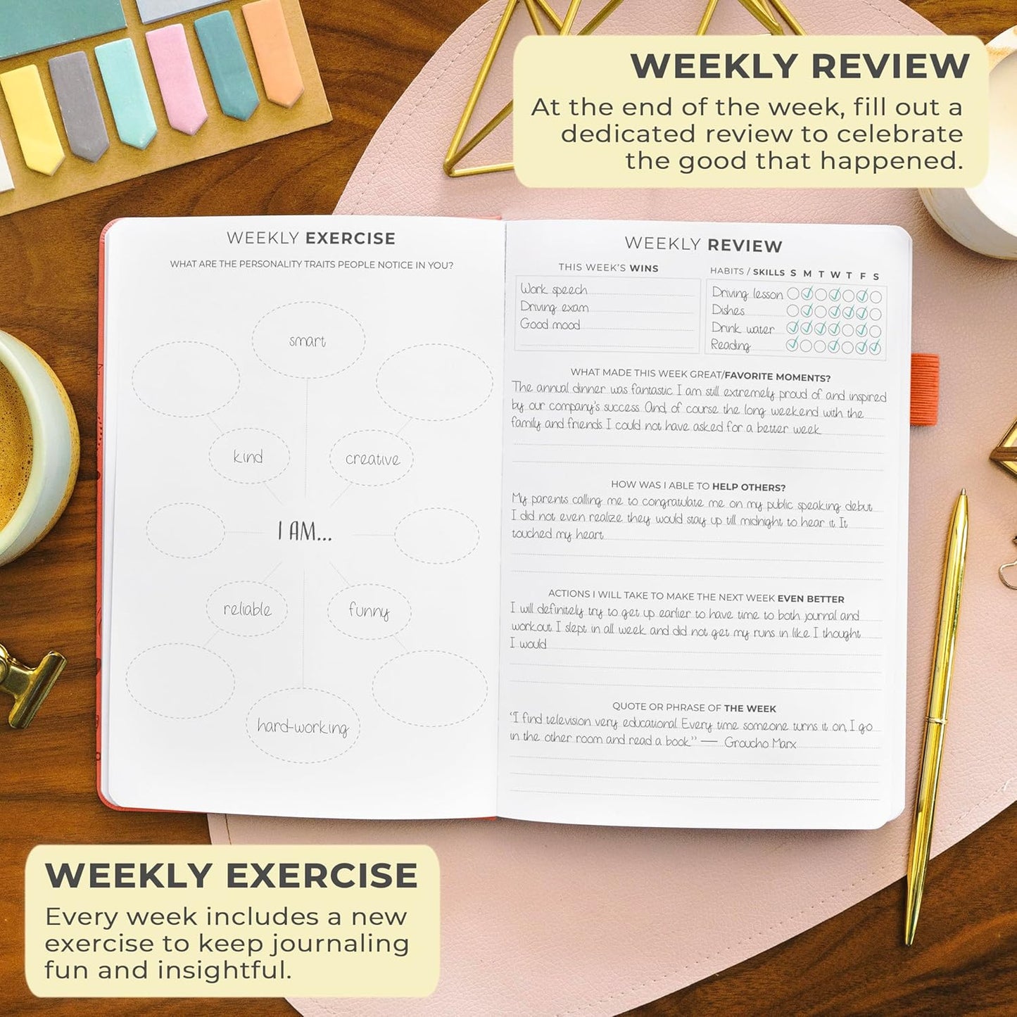 Clever Fox Gratitude Journal – Happiness, Positivity & Affirmation Daily Journal – Inspirational Daily Notebook – 3 Months, A5 (Orange)