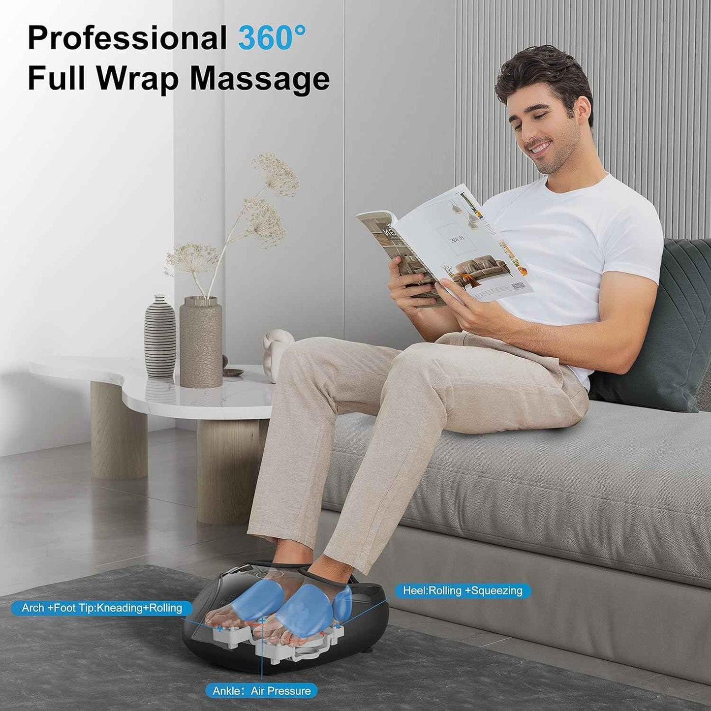COMFIER Shiatsu Feet Massager Machine,Birthday Gifts for Men&Women,Foot Massager with Heat,Kneading Rolling Compression for Plantar Fasciitis,Neuropathy Fits up to Men Size 12, for Home Office Use
