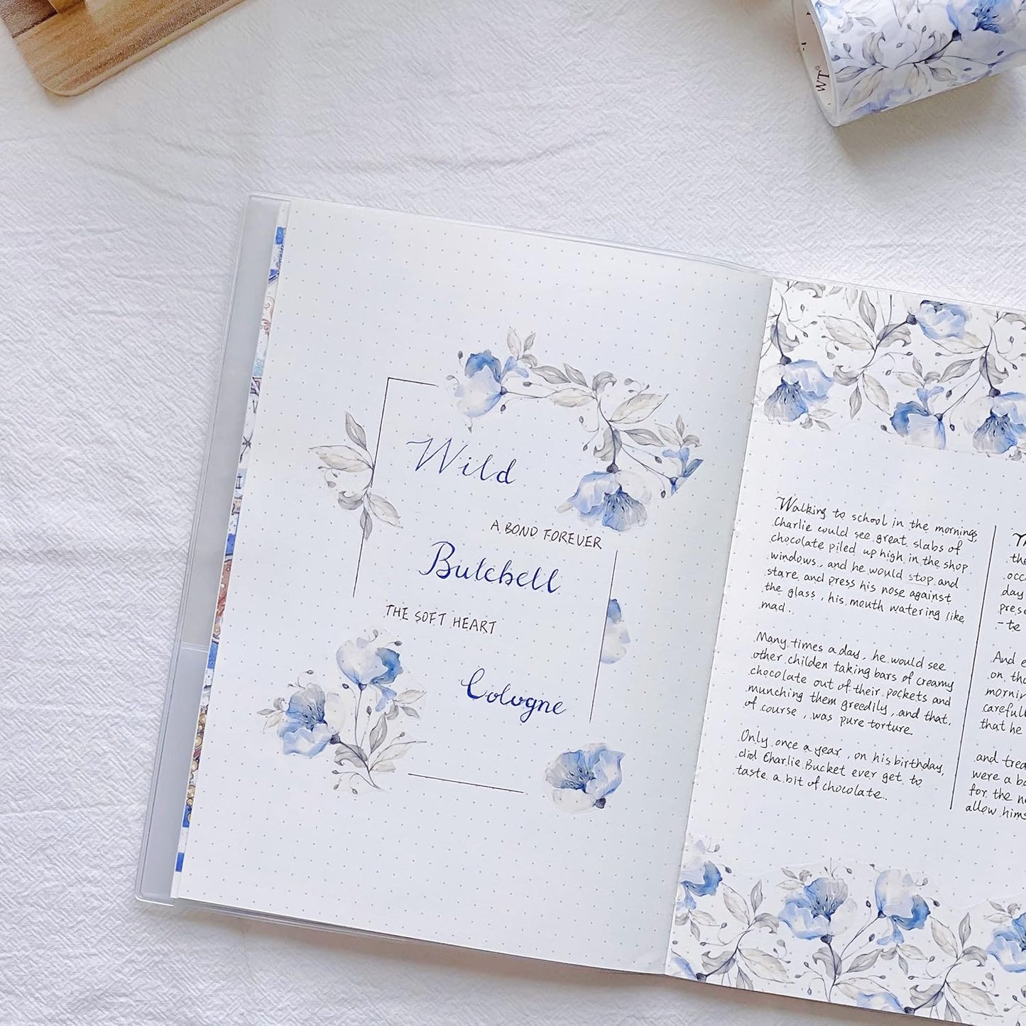 WT Azalea Bloom Wide Washi Tape, Single Roll, Original Watercolor Floral Designs, 60mm Wide, Decorative Masking Tape for Journals, Bujo Planners, DIY Crafts, Scrapbook, Adhesive Wrapping Tape