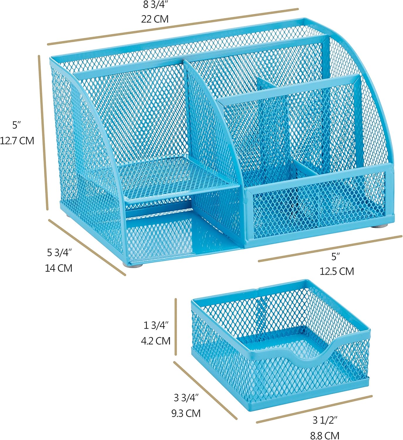 Annova Desk Organizer Wire Mesh 3 Tier Sliding Drawers Paper Sorter/Multifunctional/Premium Solid Construction for Letters, Documents, Mail, Files, Paper, Kids' Art Supplies (Gold)
