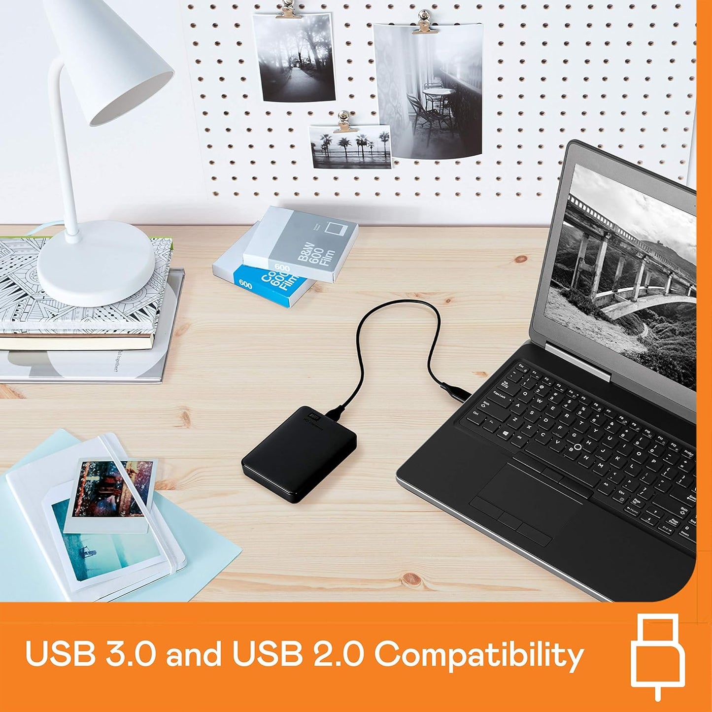 WD 1TB Elements Portable External Hard Drive for Windows, USB 3.2 Gen 1/USB 3.0 for PC & Mac, Plug and Play Ready - WDBUZG0010BBK-WESN