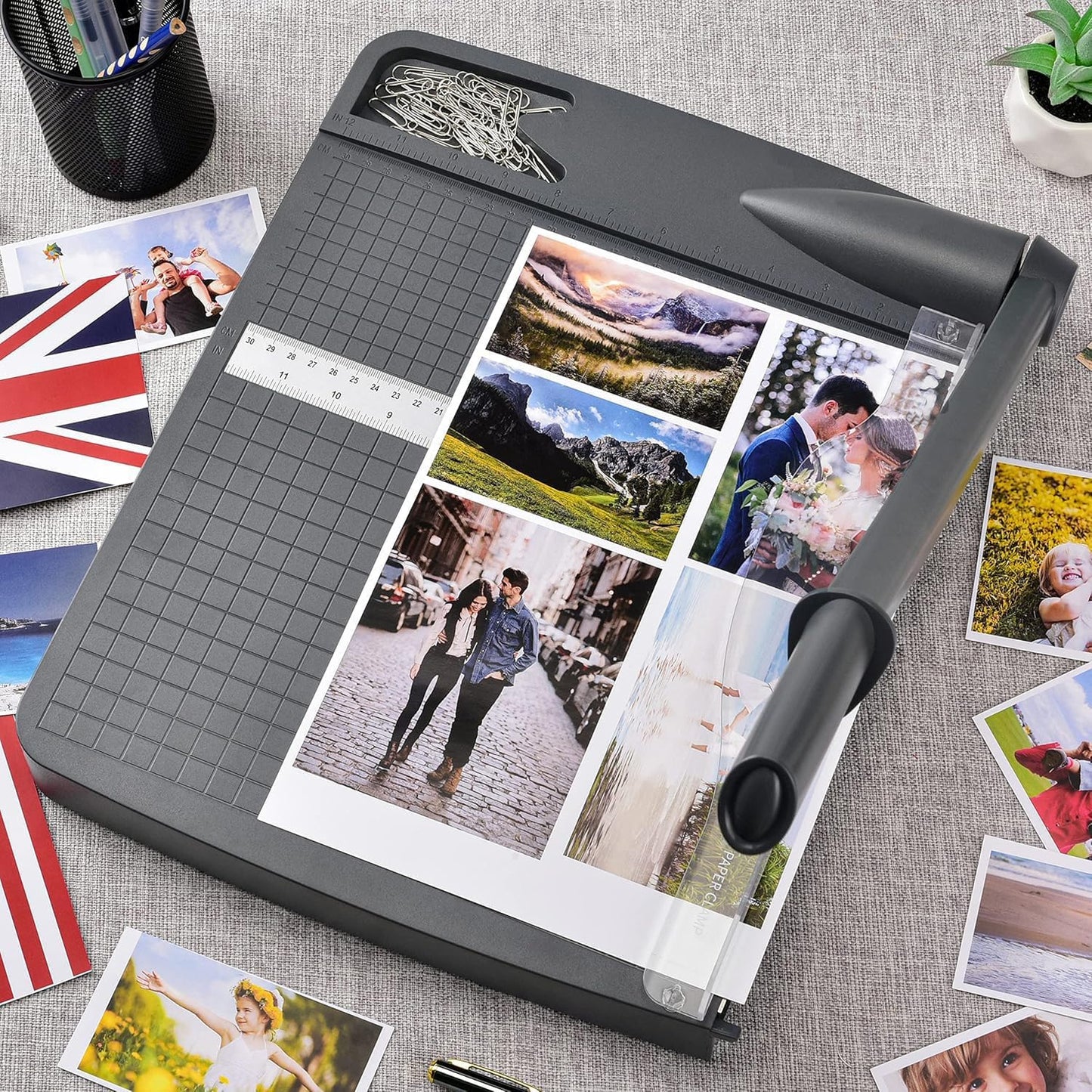 Paper Trimmer, Paper Cutter 12" Cutting Length Heavy Duty Paper Cutter with Storage Drawer, Safety Protection and Blade Lock, 12 Sheets Capacity, Cardstock/Cardboard/Laminate