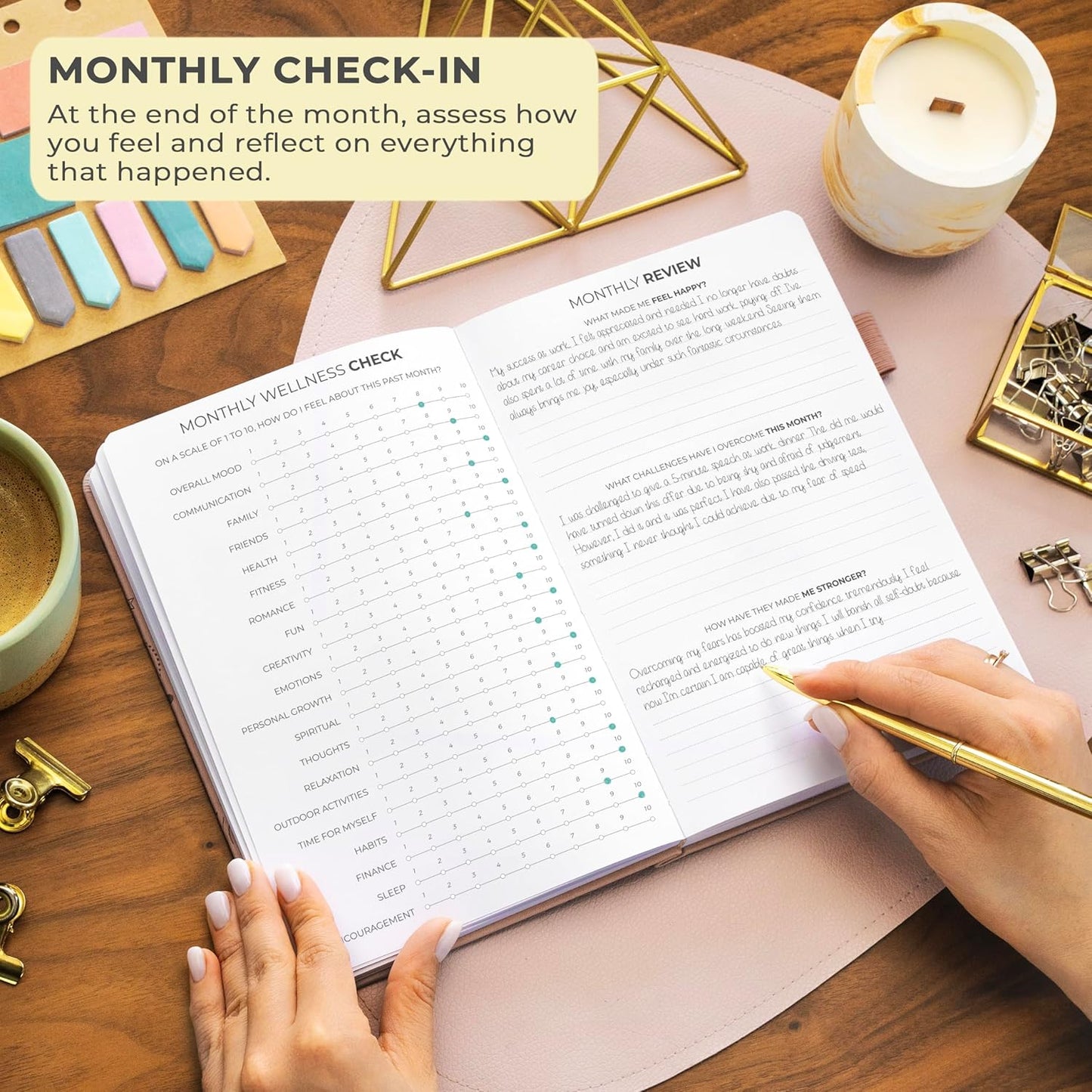 Clever Fox Gratitude Journal – Happiness, Positivity & Affirmation Daily Journal – Inspirational Daily Notebook – 3 Months, A5 (Rose Gold)