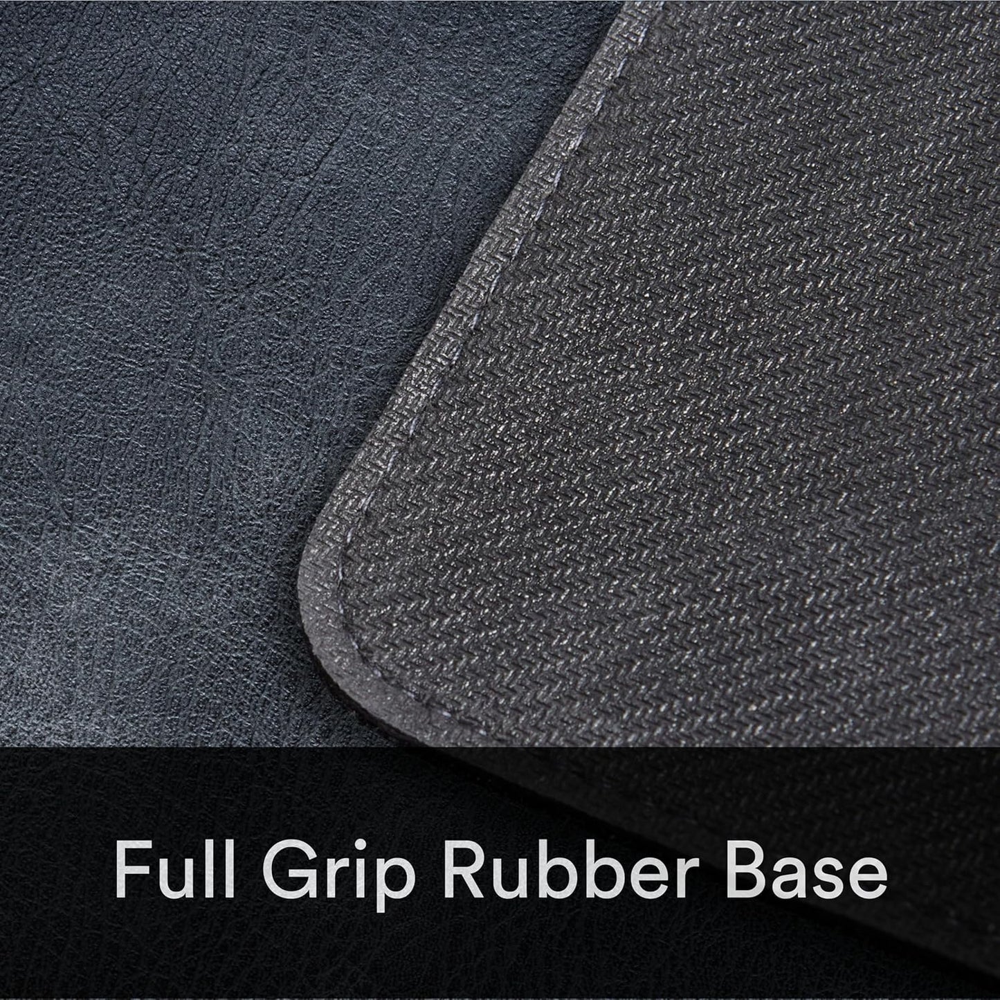Premium Distressed Faux Vegan Leather Desk Mat | Multifunctional Desk Pad for Home Office | (Black/Grey, 12" x 36")