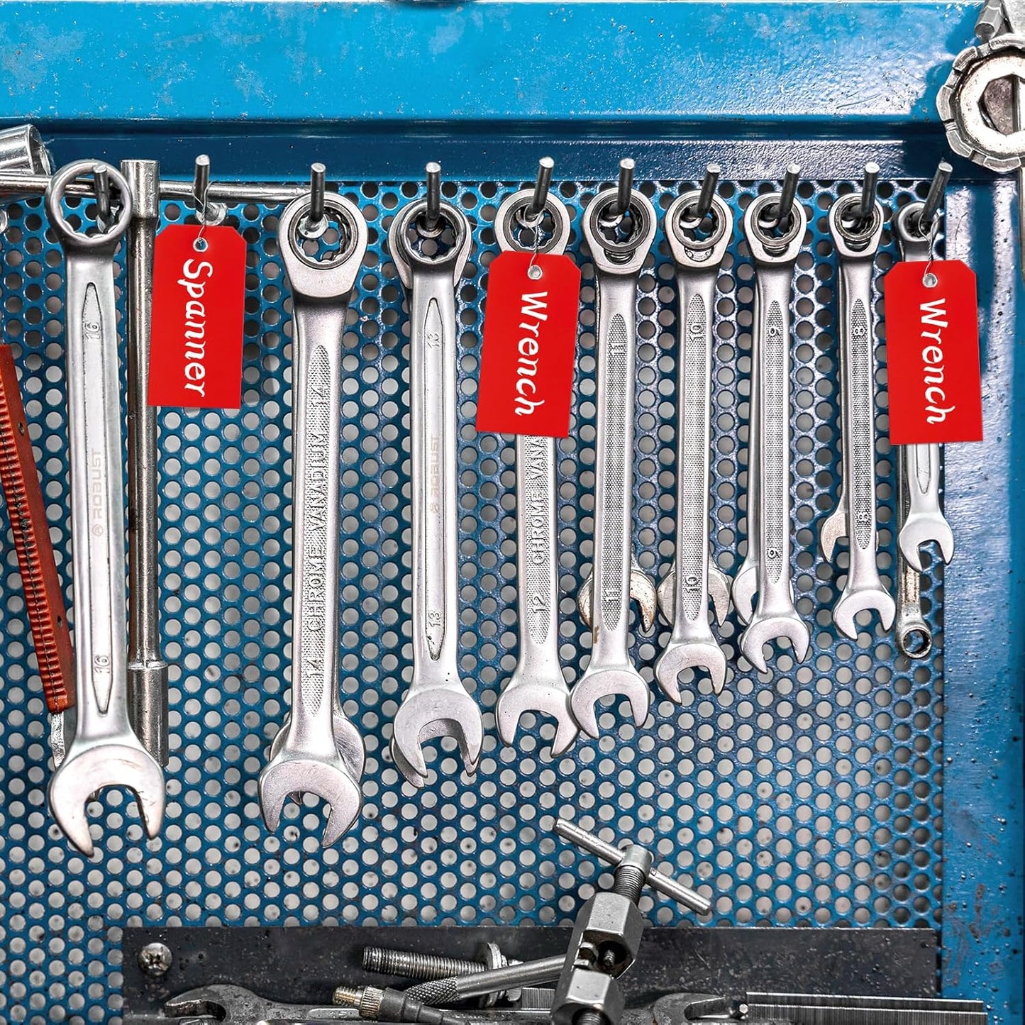 1000 Pieces 4 3/4" x 2 3/8" Plastic Shipping Tags Labeling Tags Waterproof Hang Tags with Reinforcement Hole Writable Luggage tag Loops for Equipment Car Parts… (Red)