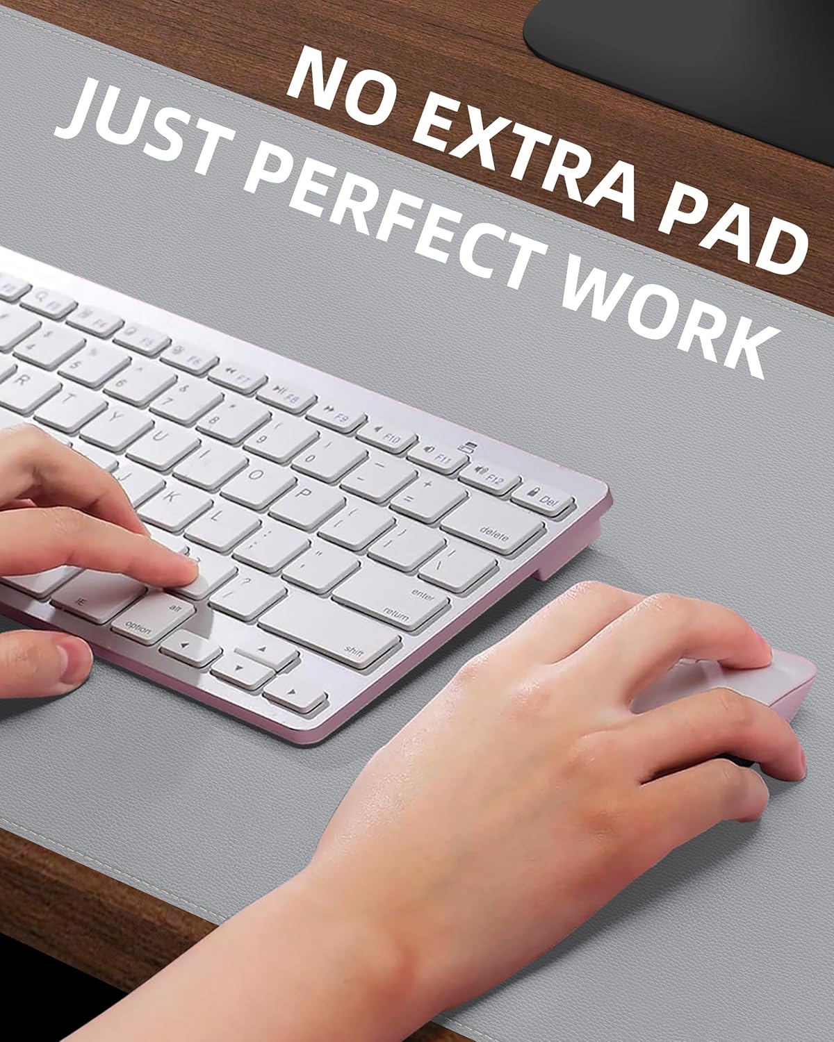 Desk Pad Mat - Leather Desk Pad Protector for Office and Home - Desk Organization and Accessories - Ideal for Large Mouse Pad and Desk Mats on Top of Desks(Light Grey,31.5" x 15.7")