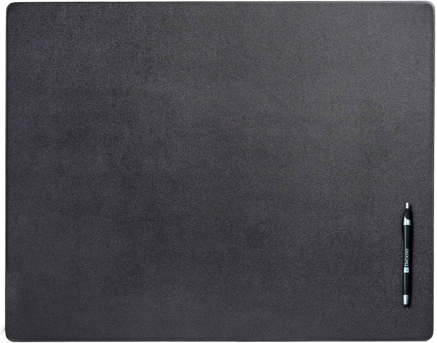 Black Leather 24" x 19" Desk Mat Without Rails