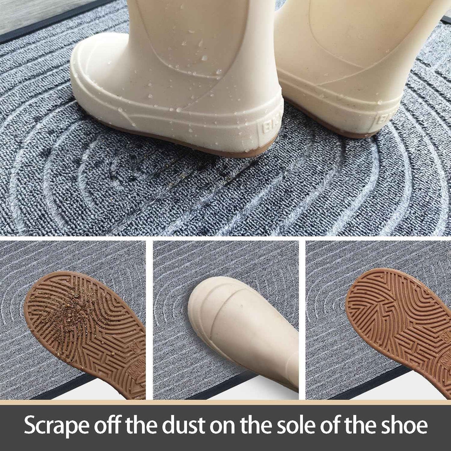 Door Mat for Outdoor Indoor Entrance, Entry Mat Skidproof and Waterproof, Front Door Mats with Durable Non-Slip Backing. Black, 24"x36"