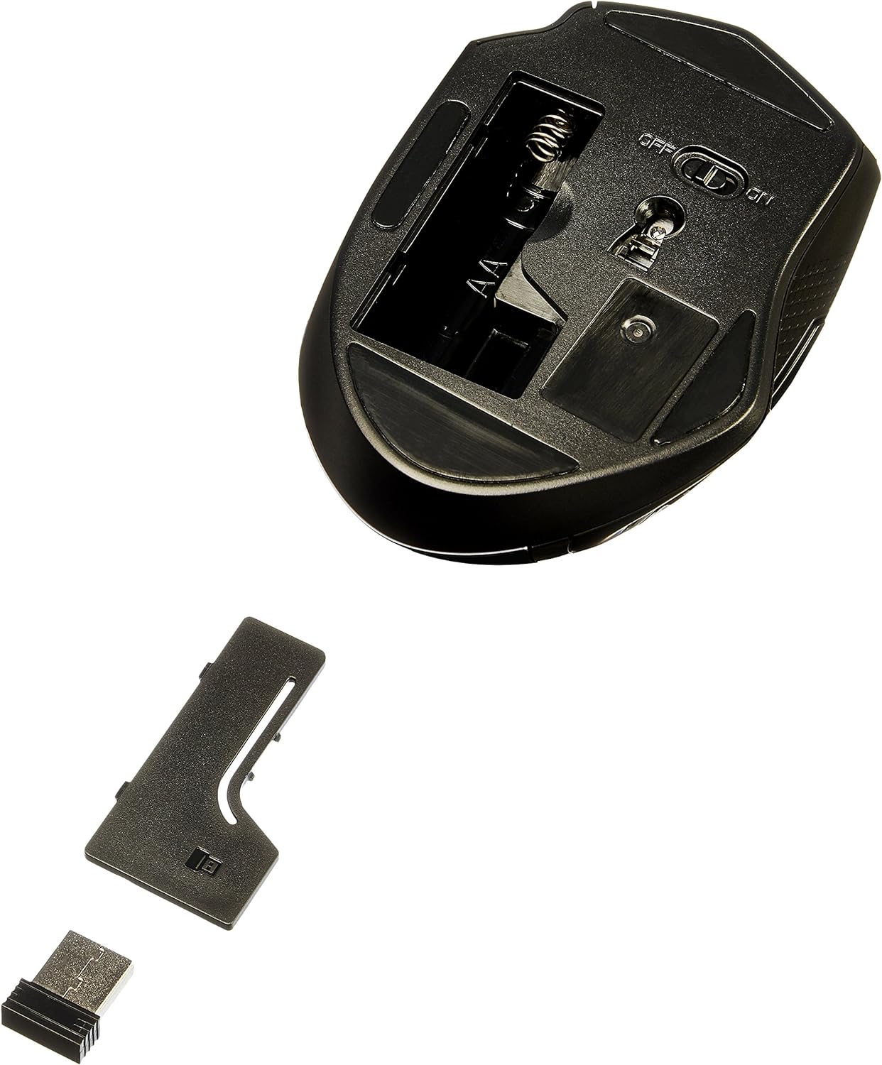 Amazon Basics Computer Mouse Wireless, Ergonomic, 2.4 GHz Optical, DPI Adjustable, Compatible With PC, Mac, Laptop, Black