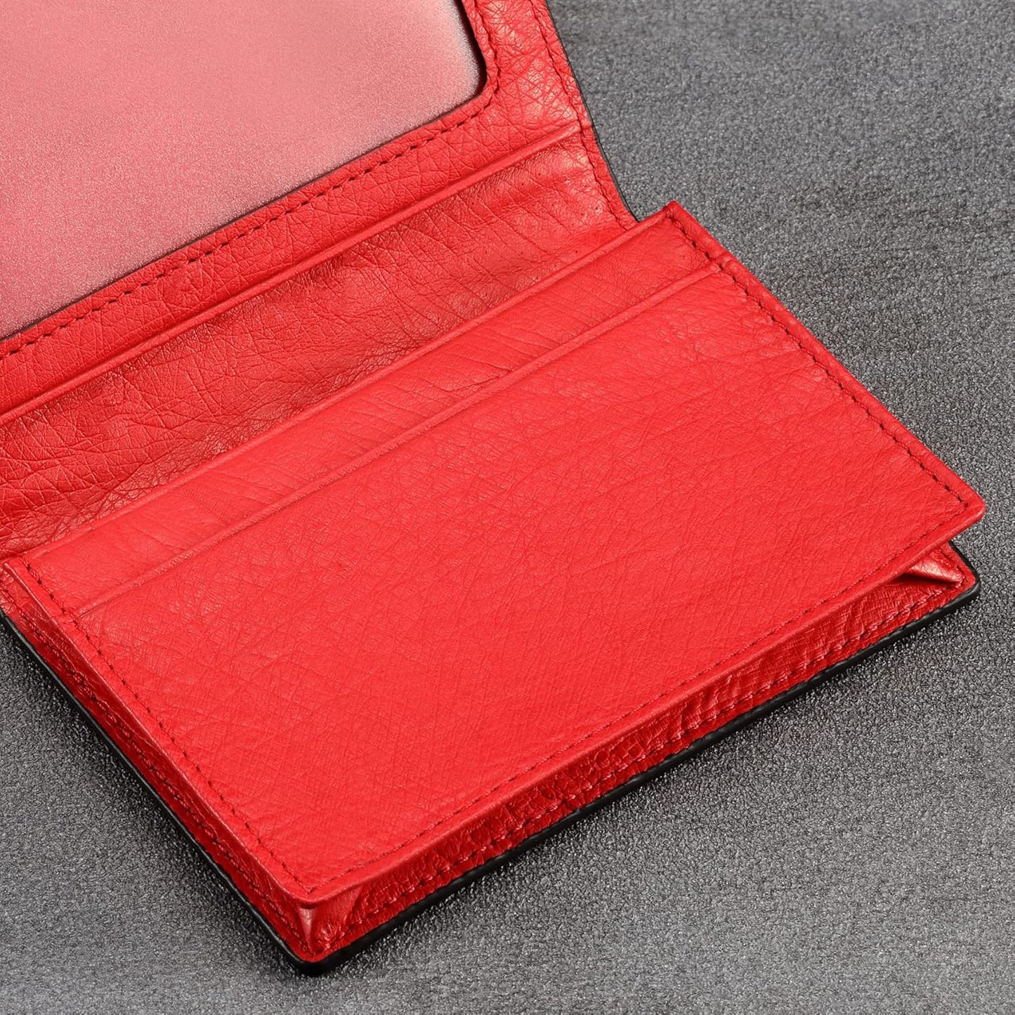 Leather Business Card Case Holder for Men & Women, Italian Calfskin