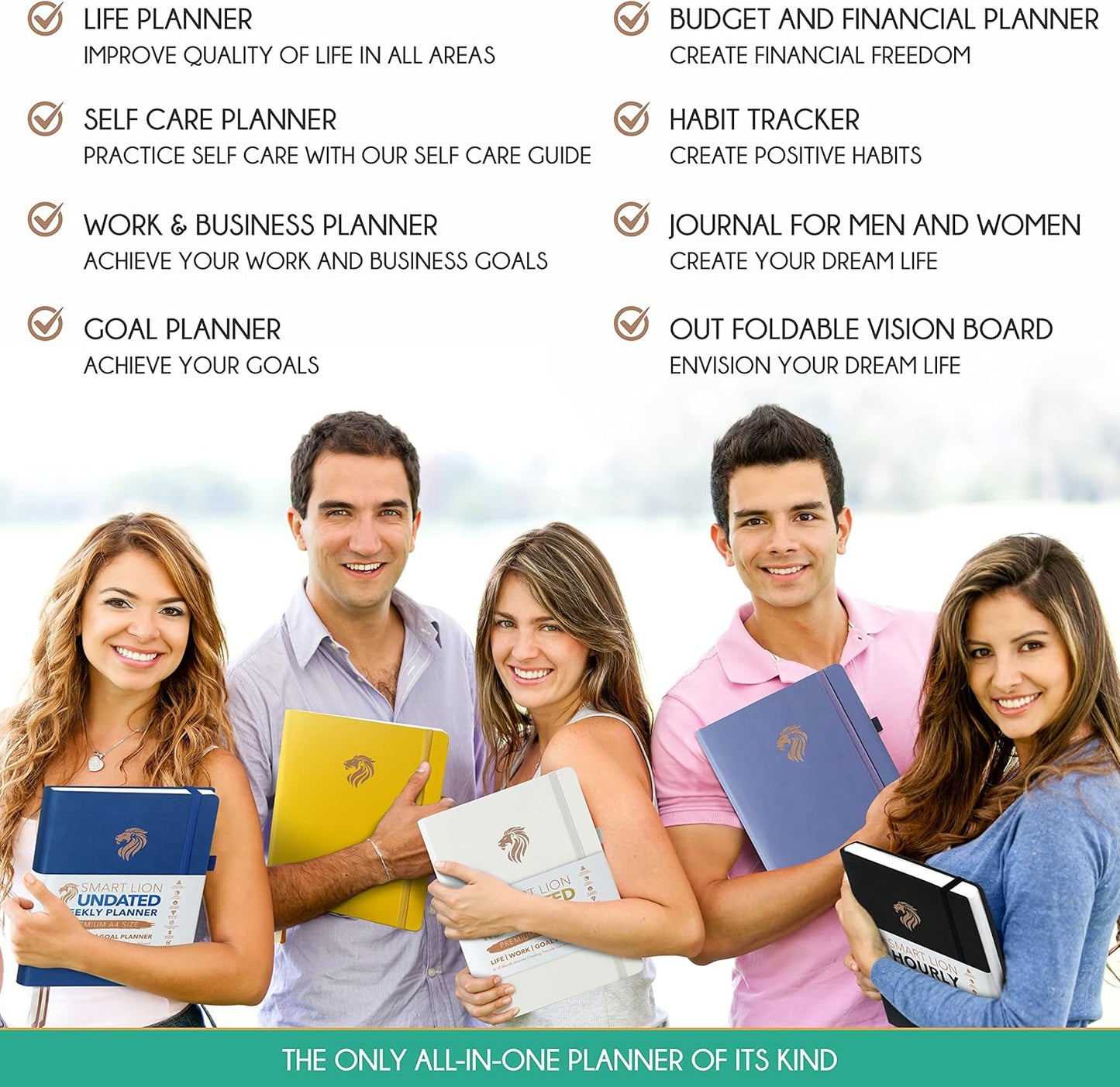 Journal for Men - Undated Daily, Weekly & Monthly Planner with Budget Section | A 12 Month Journey to Increase Productivity & Happiness | Life Organizer & Gratitude Journal - Vertical Format