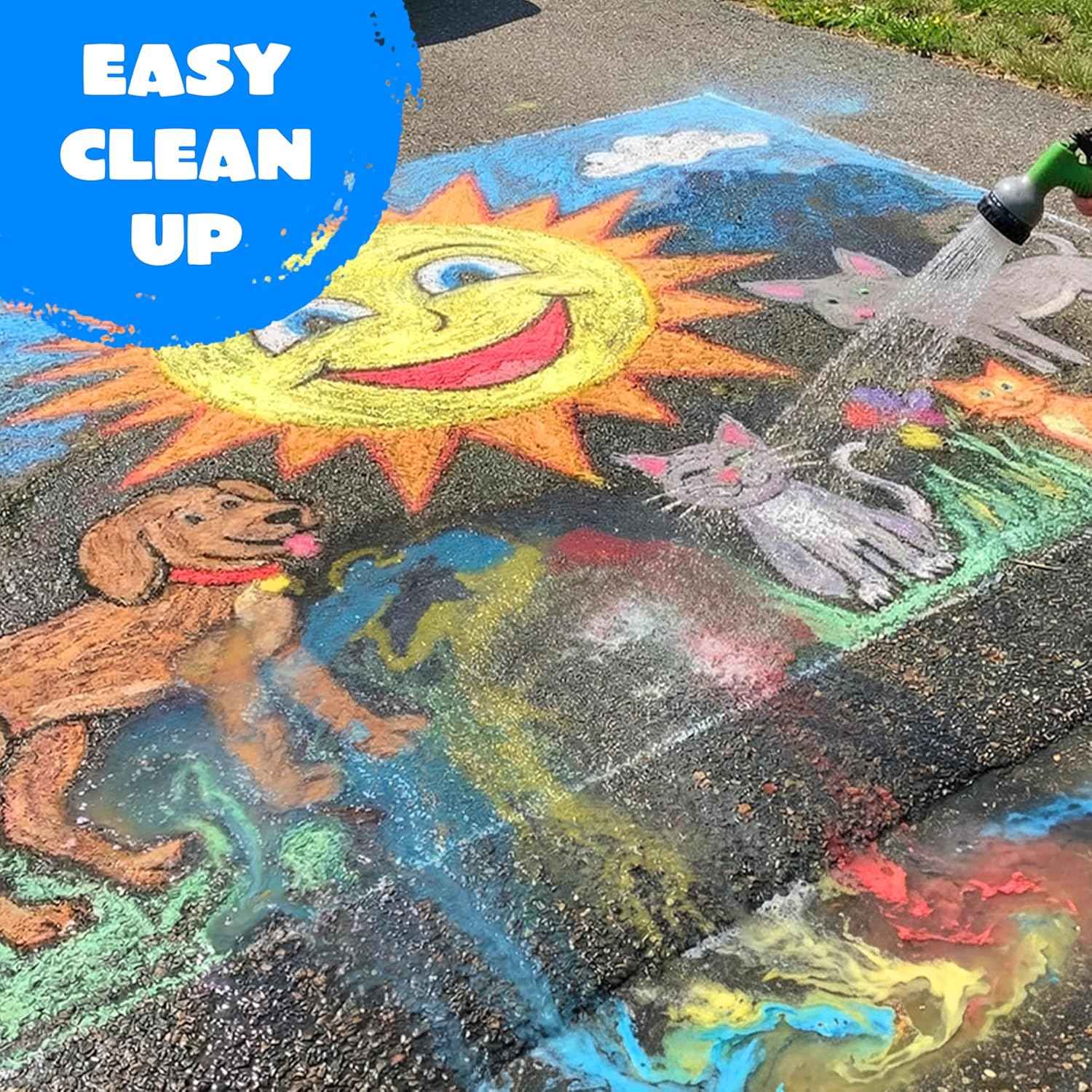 JOYIN 12 PCS Washable Sidewalk Chalks Set Non-Toxic Jumbo Chalk for Schools, Outdoor Art Play, Paint on Chalkboard, Blackboard and Playground (6 Colors)