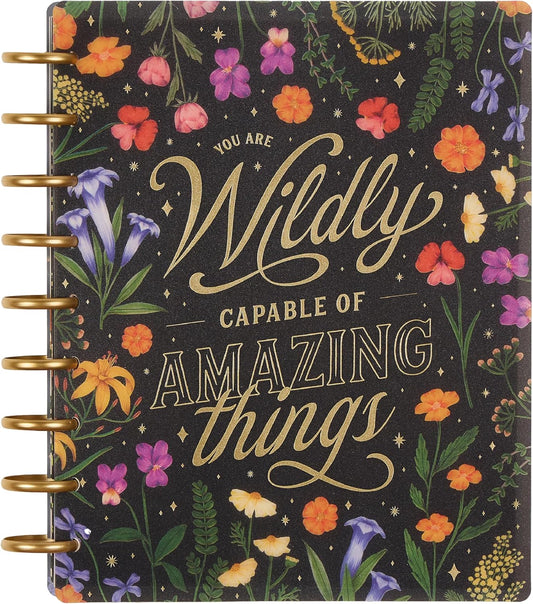 Happy Planner Disc-Bound Planner Jan.–Dec. 2026, Includes 3 Extra Months and 2 Sticker Sheets, Classic Size, 7" x 9.25", Dashboard Layout, Grounded Magic