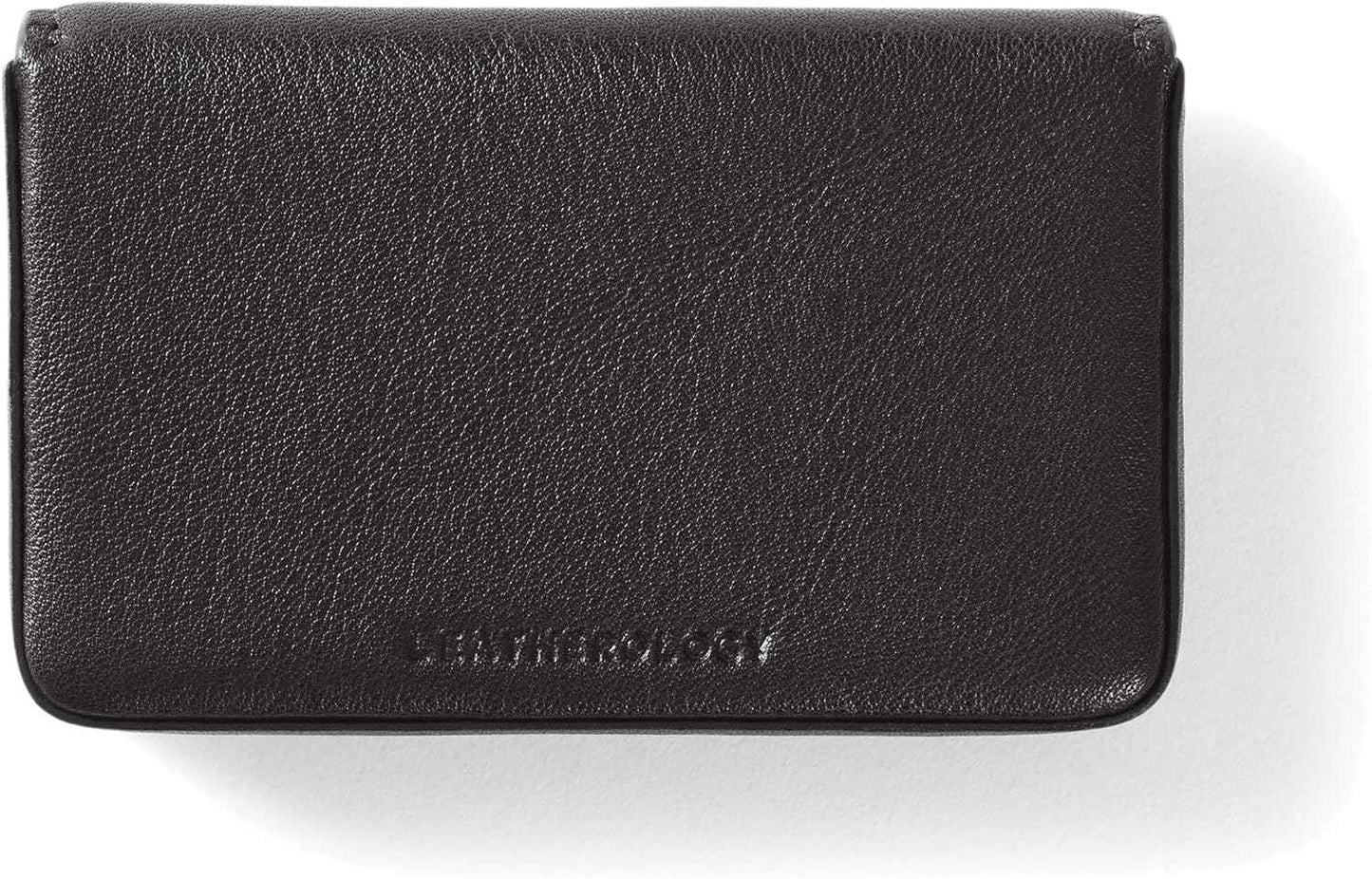 Leatherology Black Onyx Full Grain Leather Business Card Case – Slim Professional Card Holder with Magnetic Closure | Fits 20 Business or 9 Credit Cards
