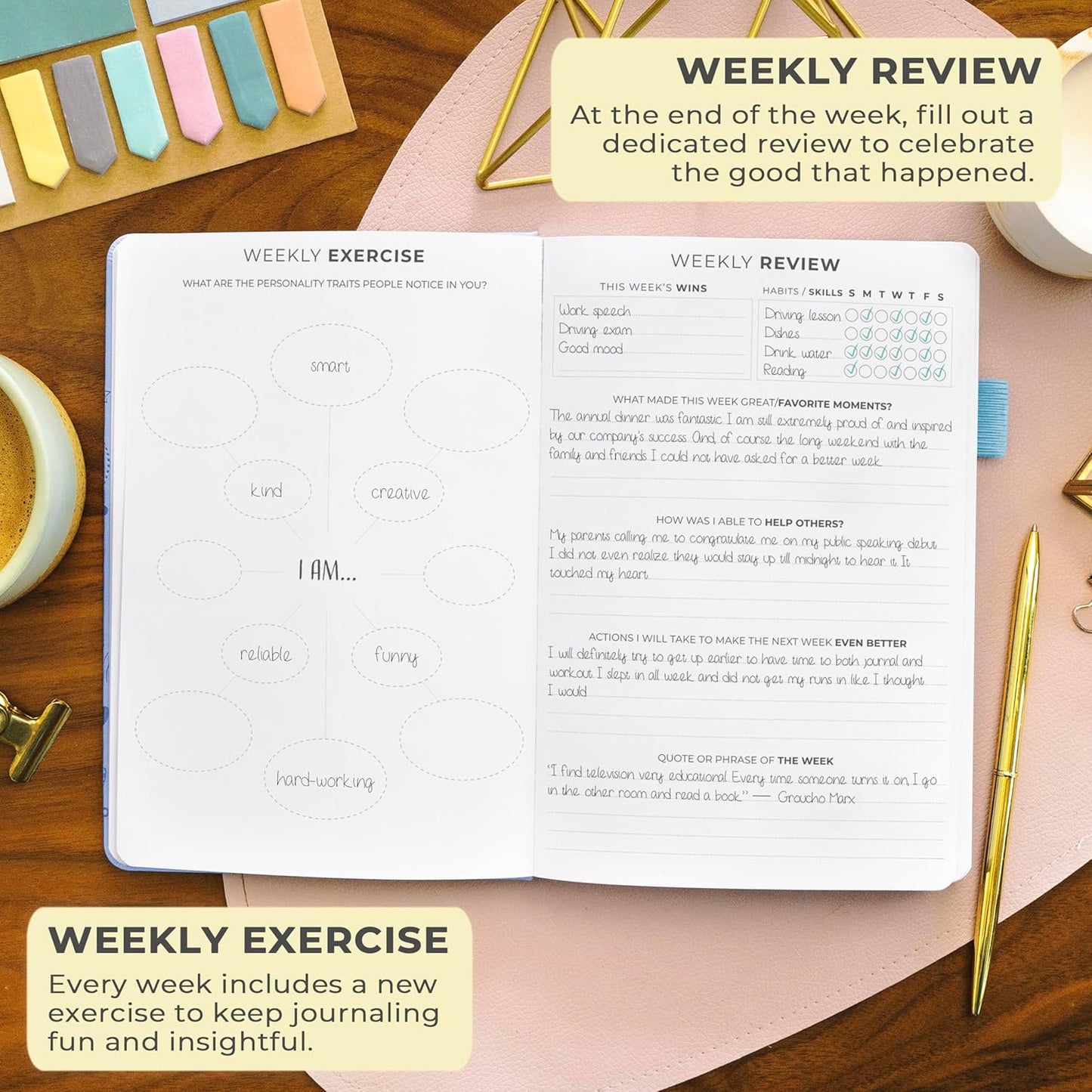 Clever Fox Gratitude Journal – Happiness, Positivity & Affirmation Daily Journal – Inspirational Daily Notebook – 3 Months, A5 (Periwinkle)